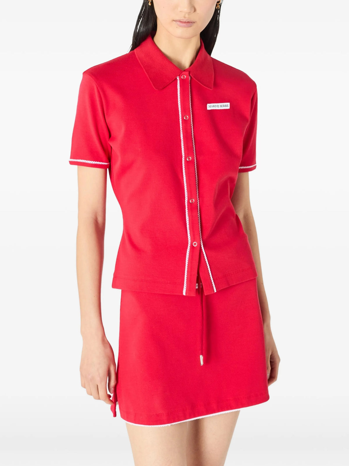 light ribbed jersey polo T-shirt