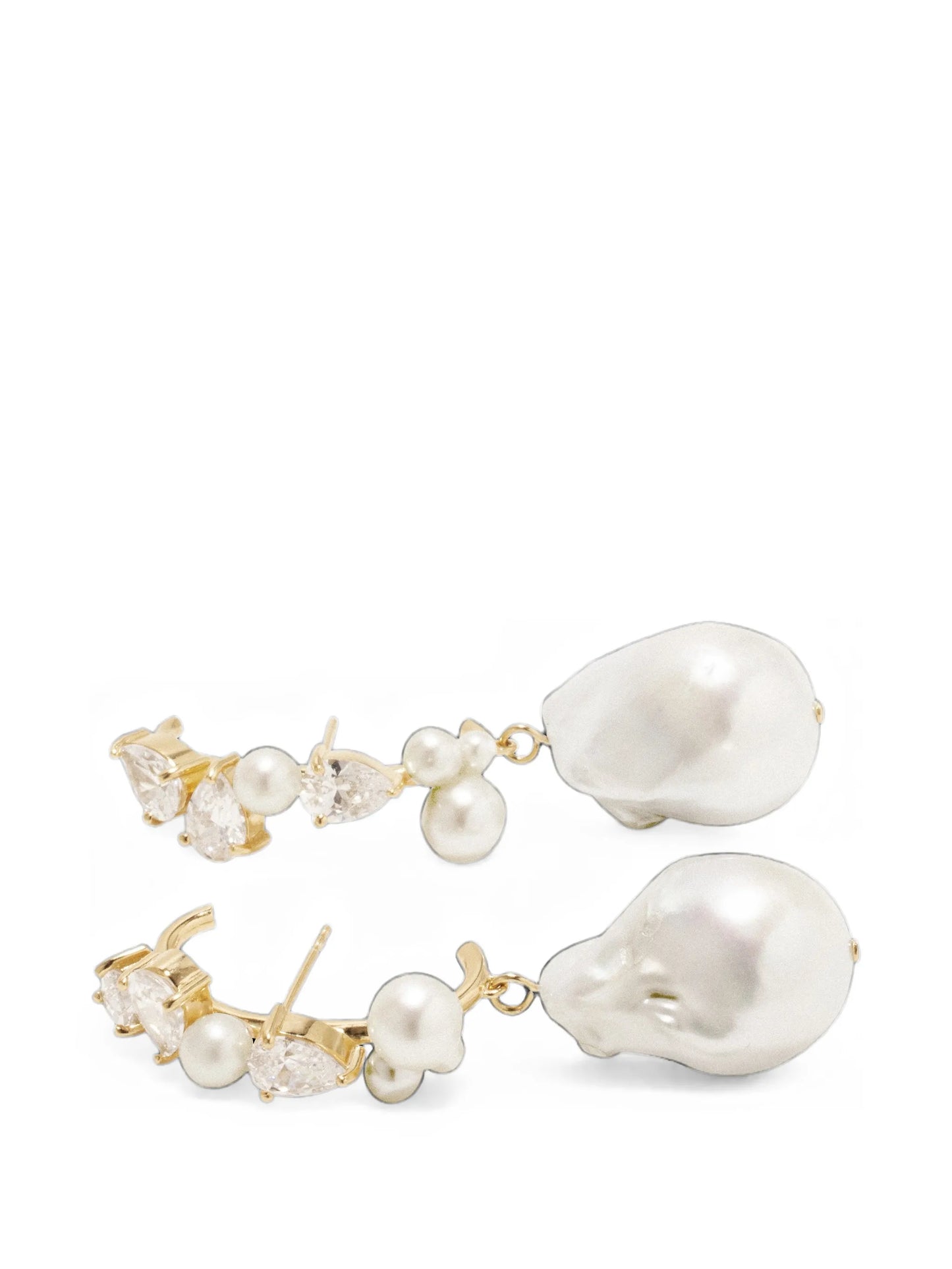 topaz and pearl climber earrings