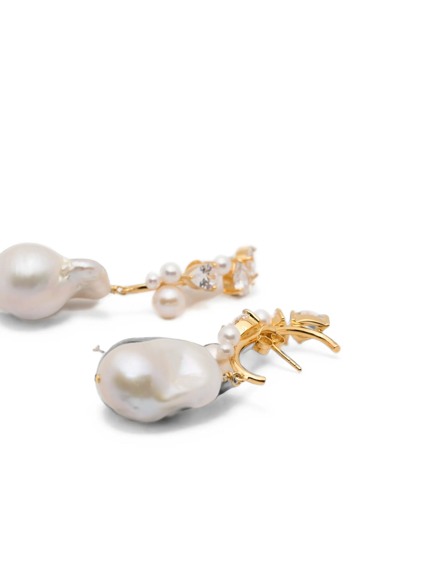 topaz and pearl climber earrings
