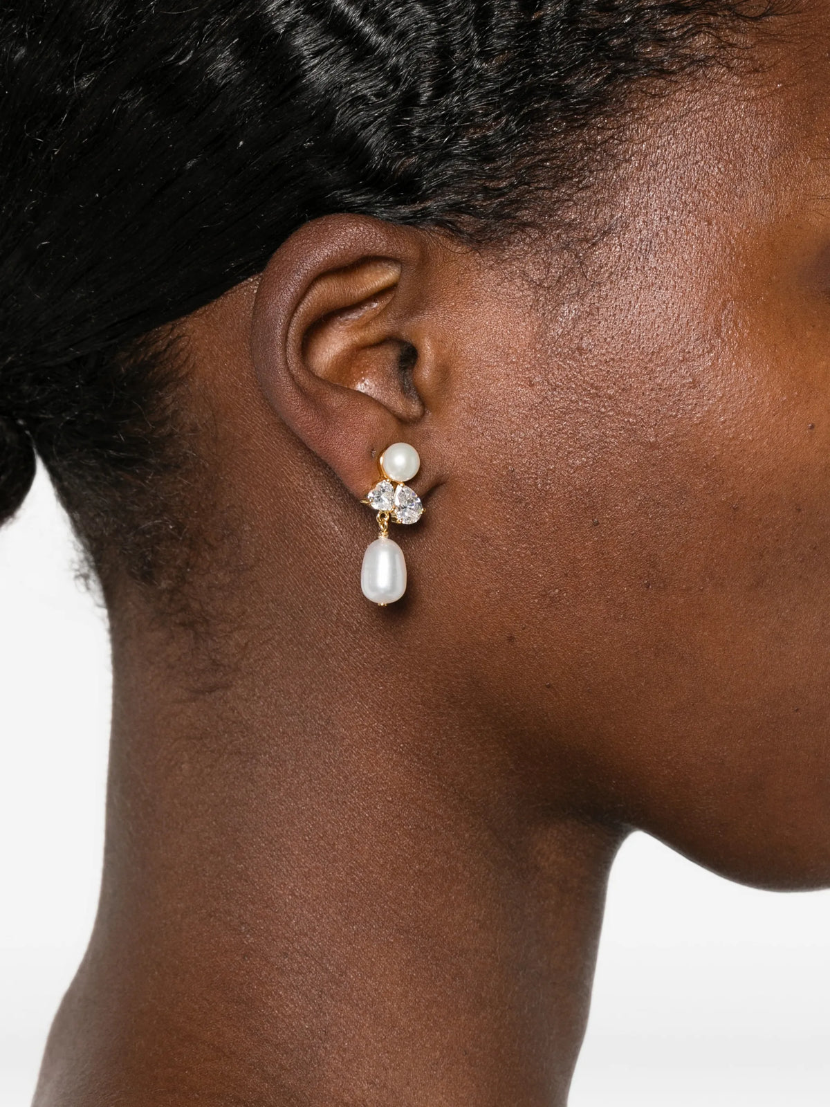 pearl and zirconia earrings