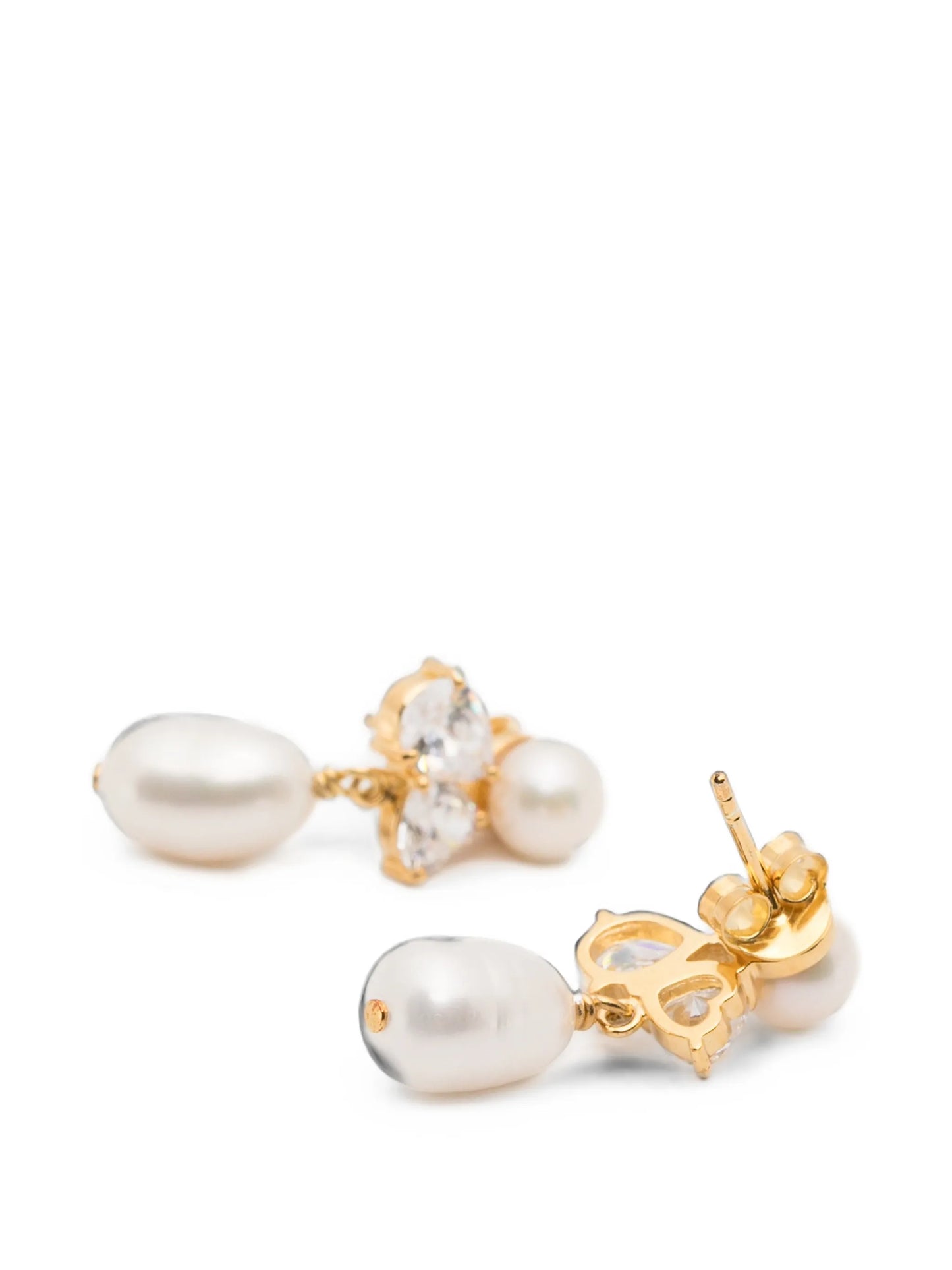 pearl and zirconia earrings