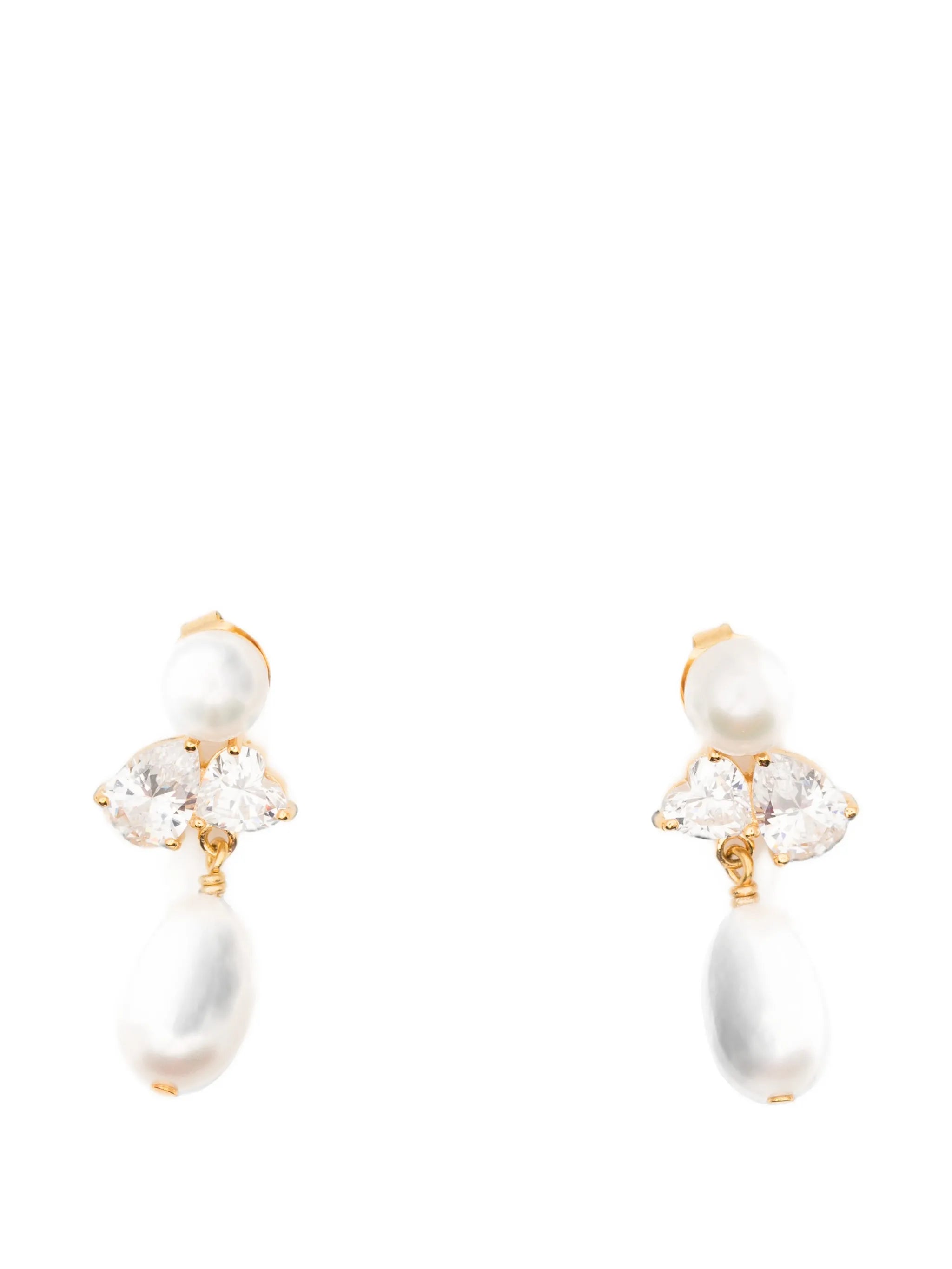 pearl and zirconia earrings