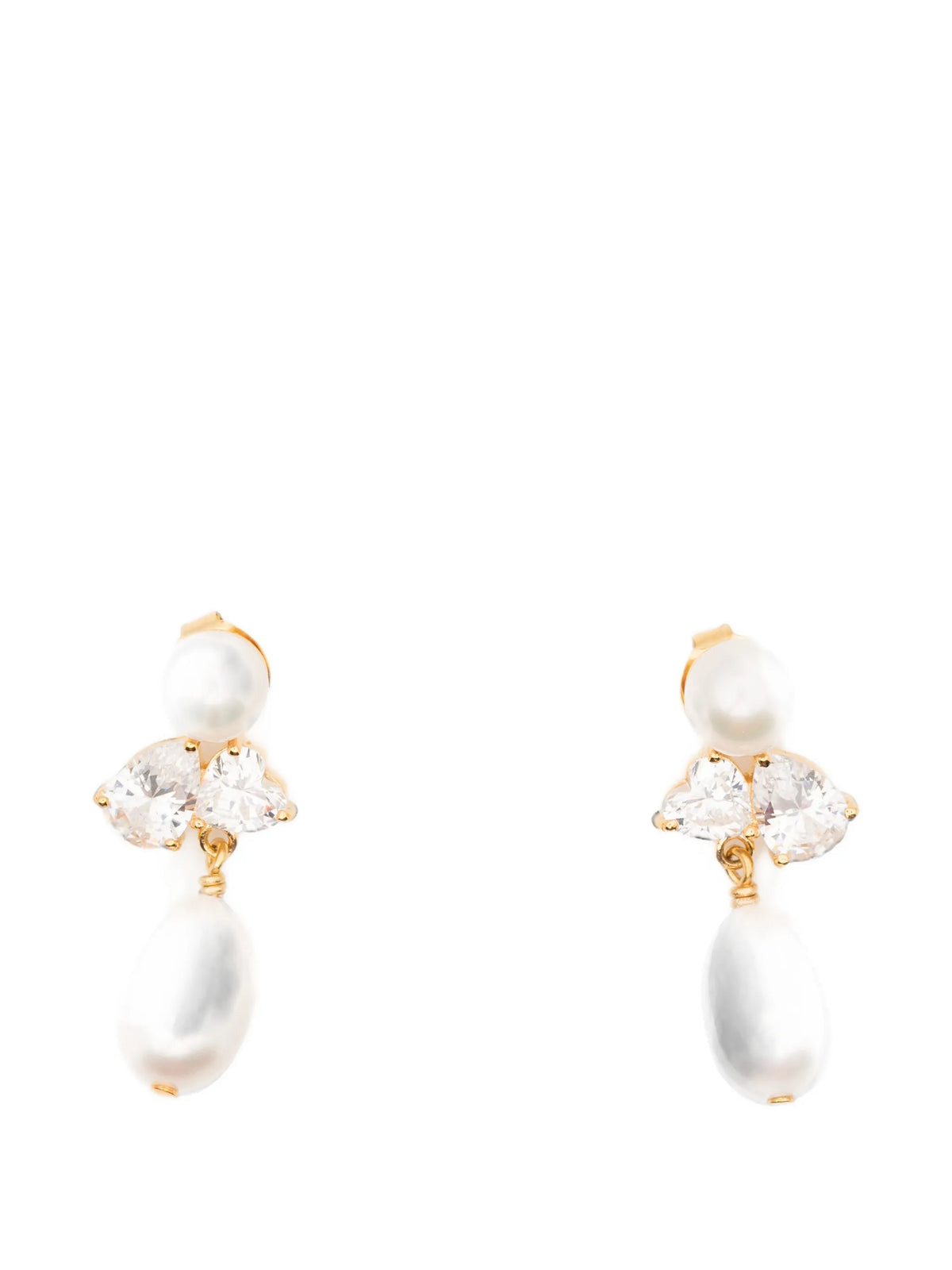 pearl and zirconia earrings