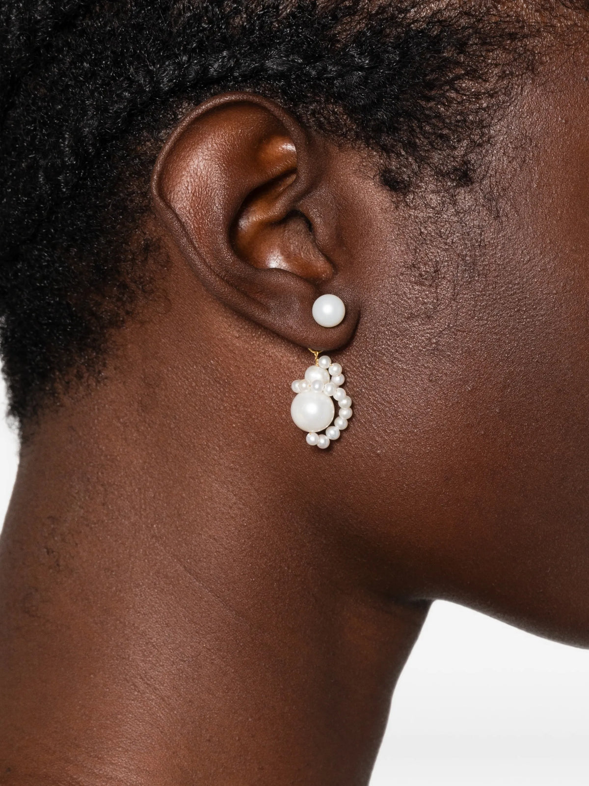 pearl-embellished drop earrings