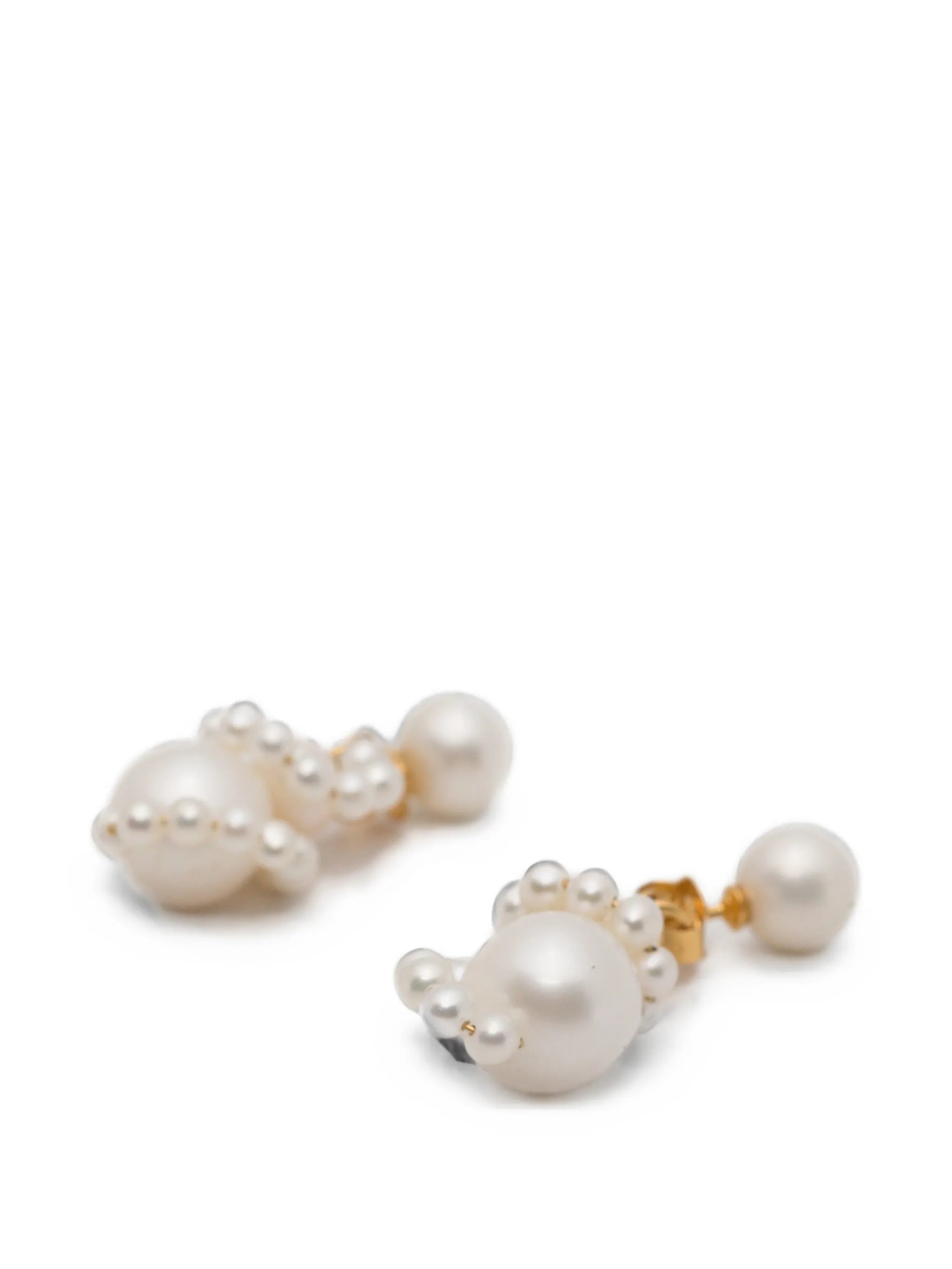 pearl-embellished drop earrings