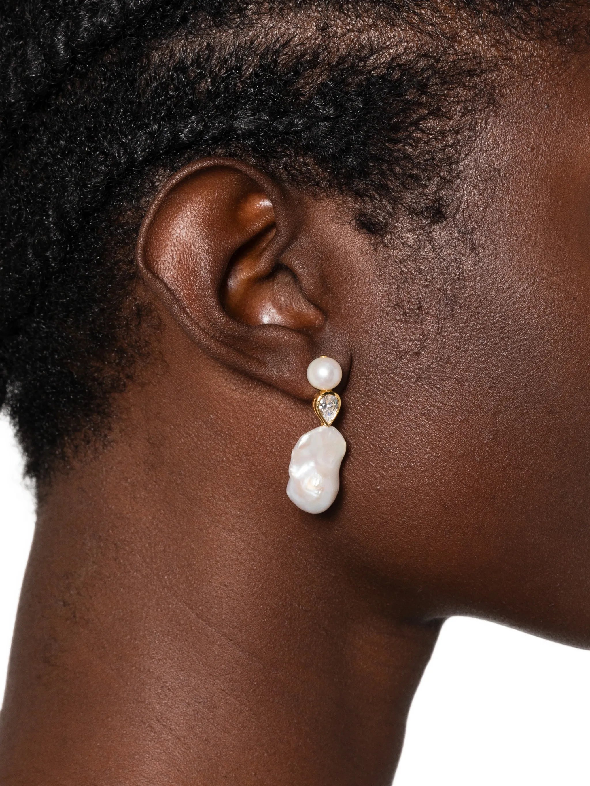 pearl-embellished drop earrings