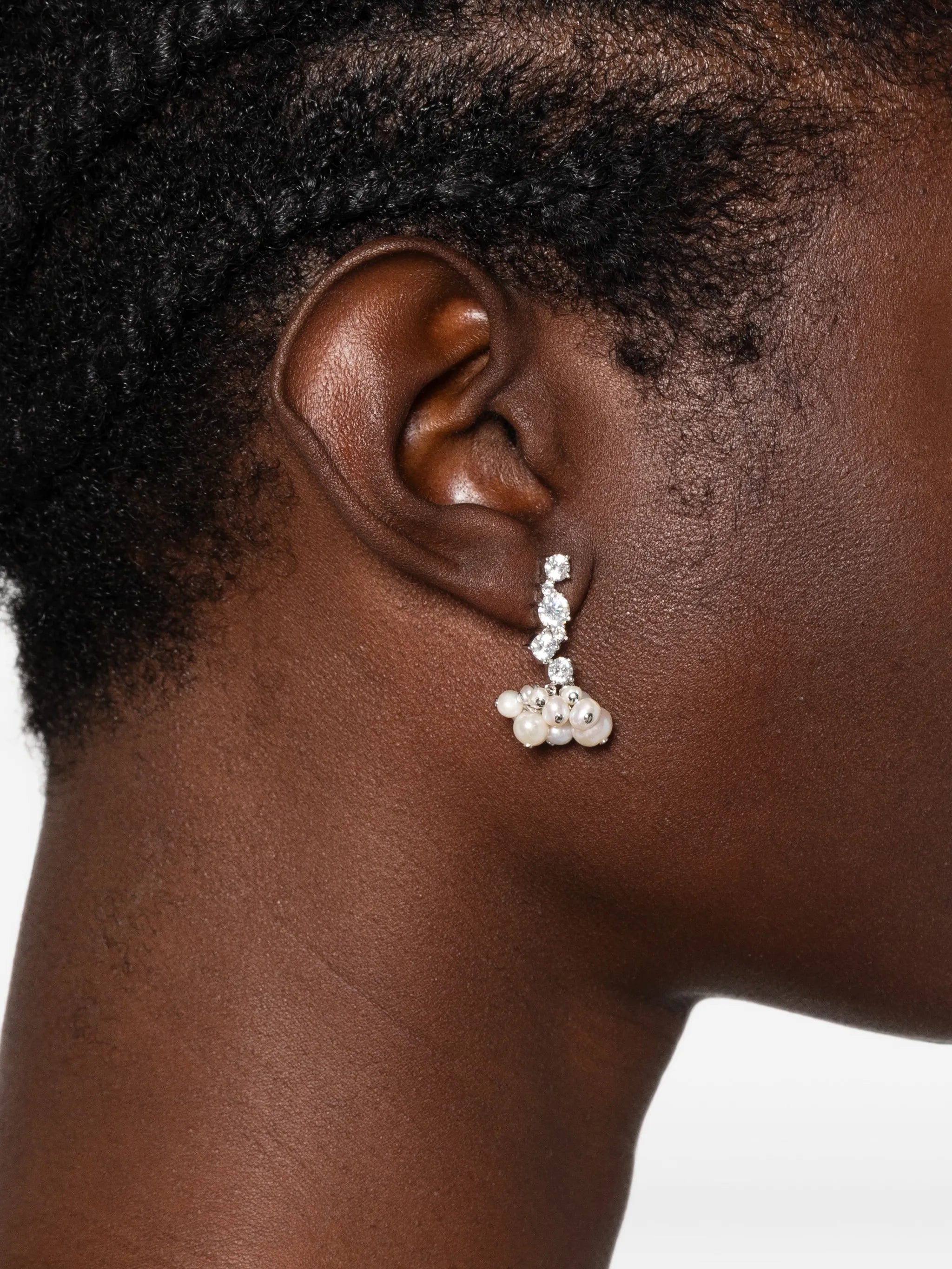 pearl-embellished drop earrings