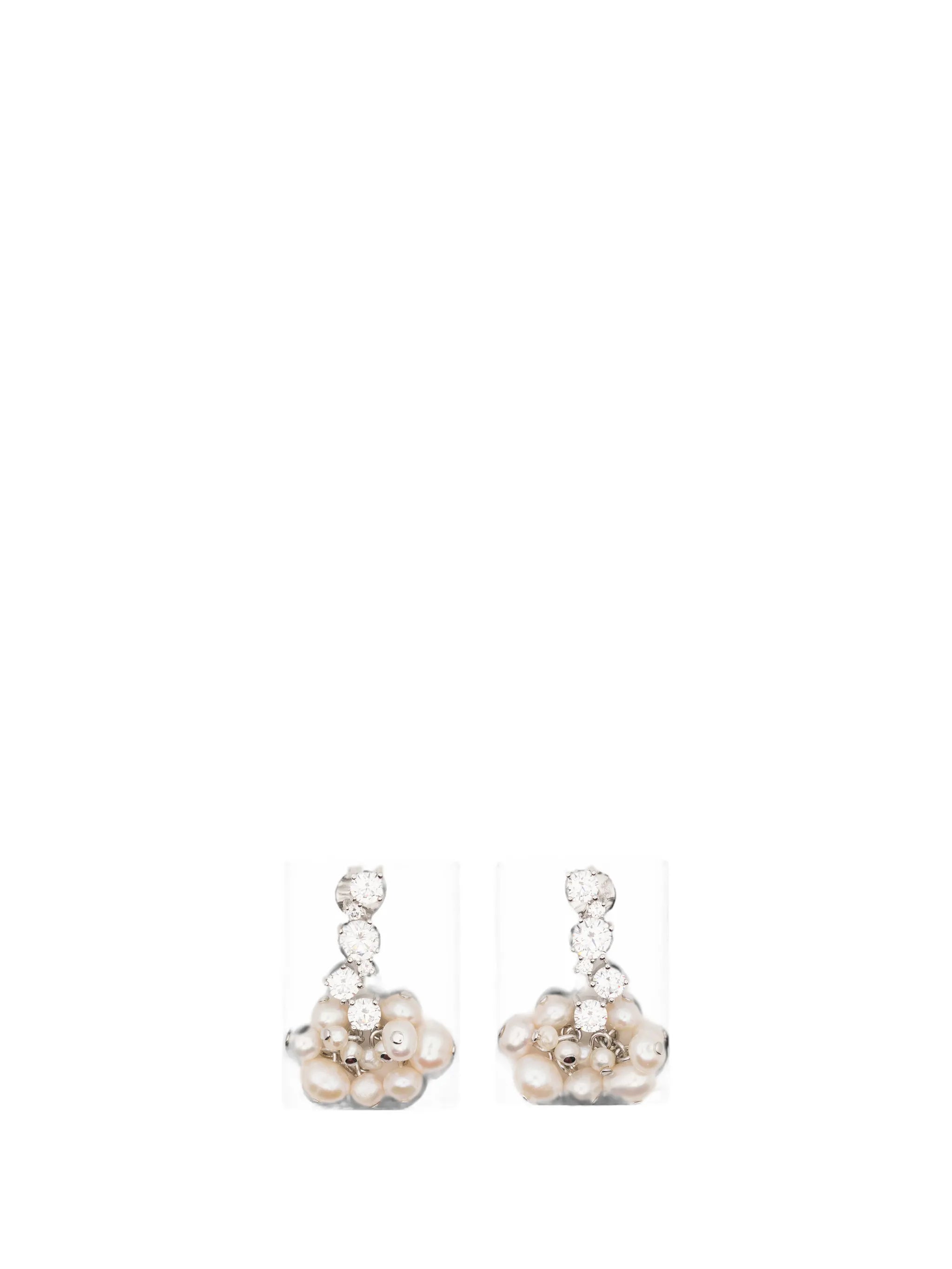 pearl-embellished drop earrings