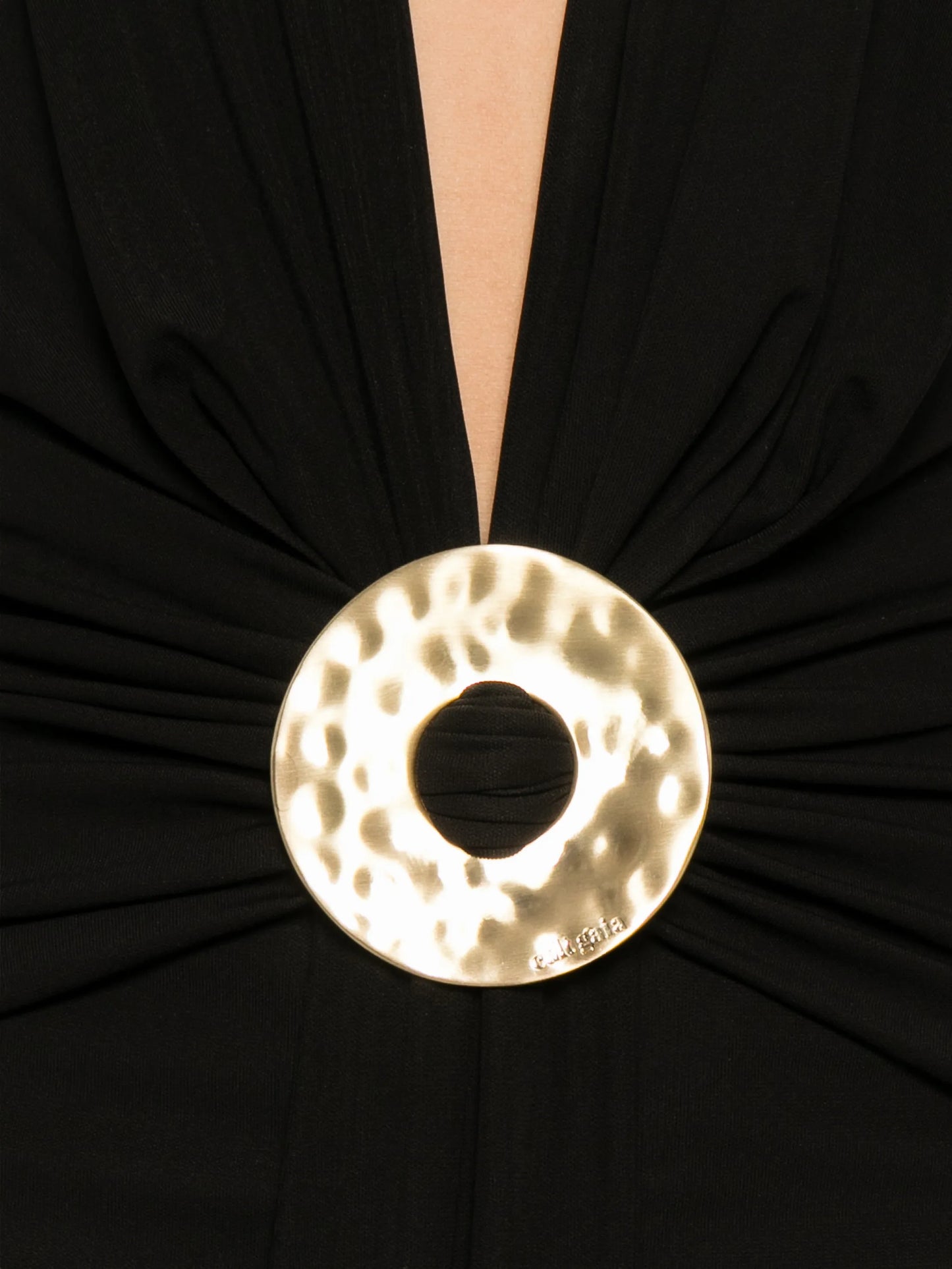hammered-ring halterneck dress