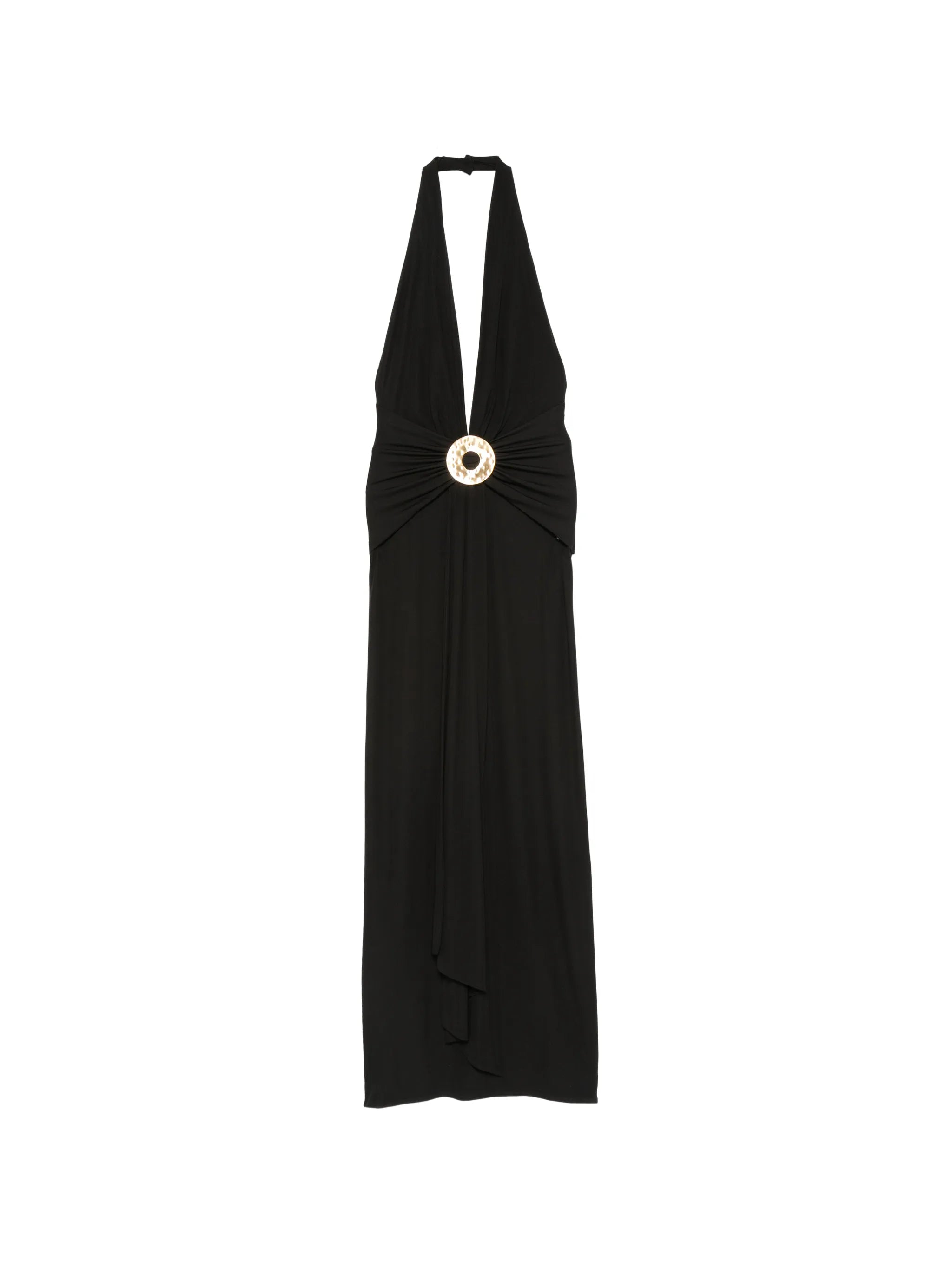 hammered-ring halterneck dress