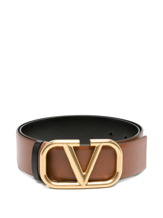reversible VLogo Signature belt in glossy calfskin 40mm