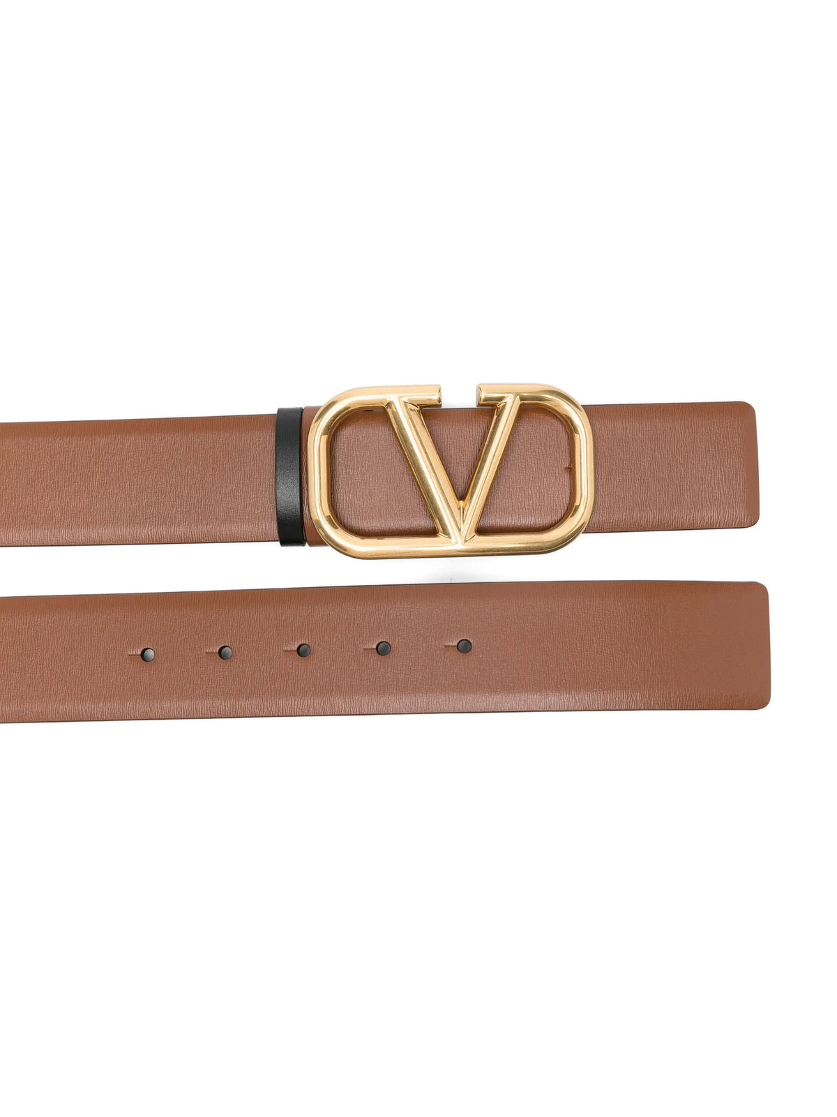 reversible VLogo Signature belt in glossy calfskin 40mm