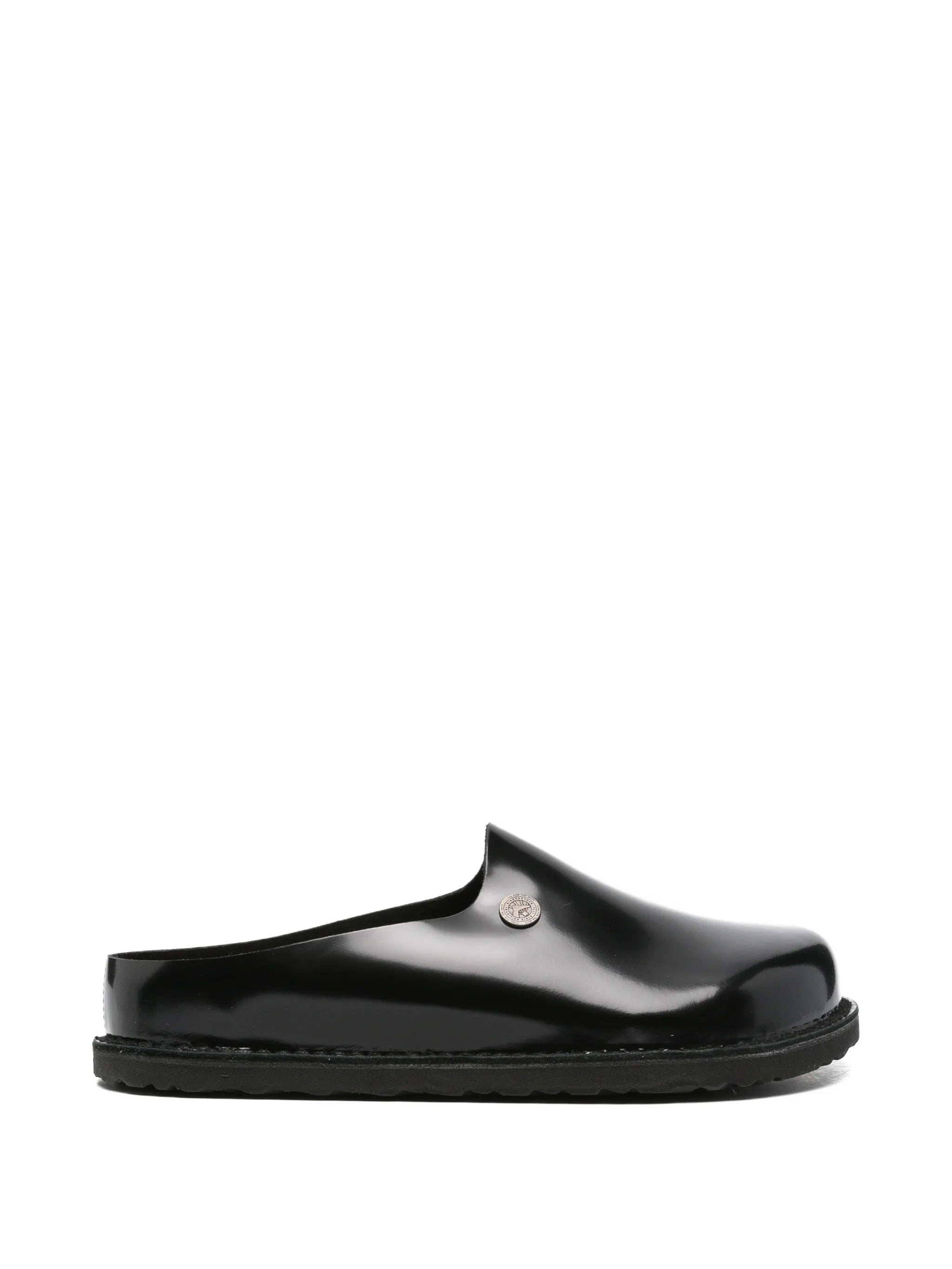 leather slip-on clogs