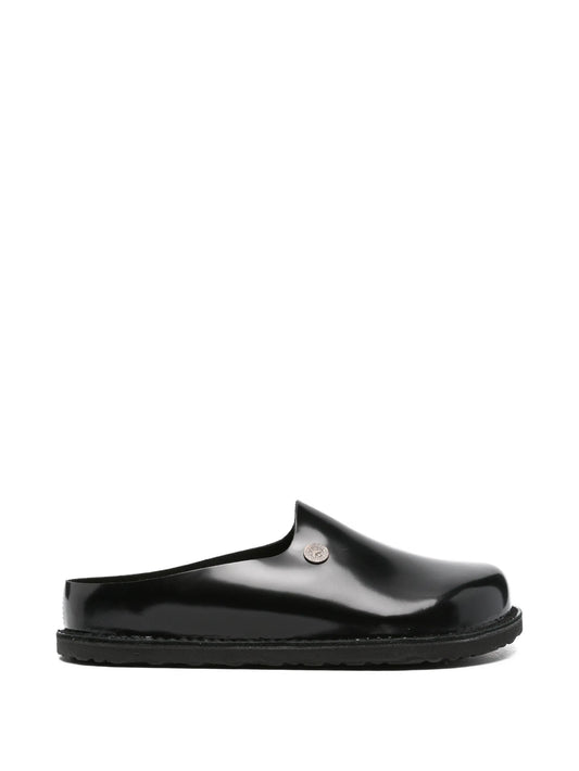 leather slip-on clogs