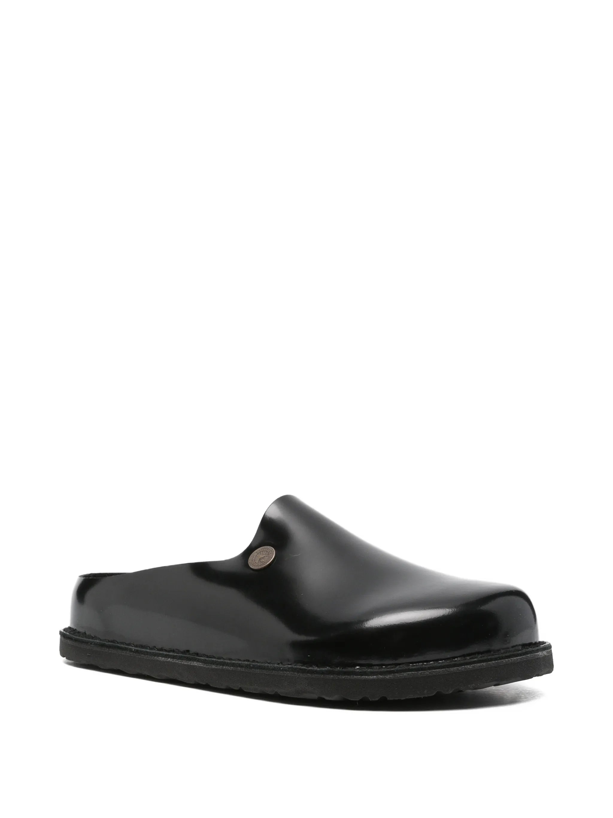 leather slip-on clogs