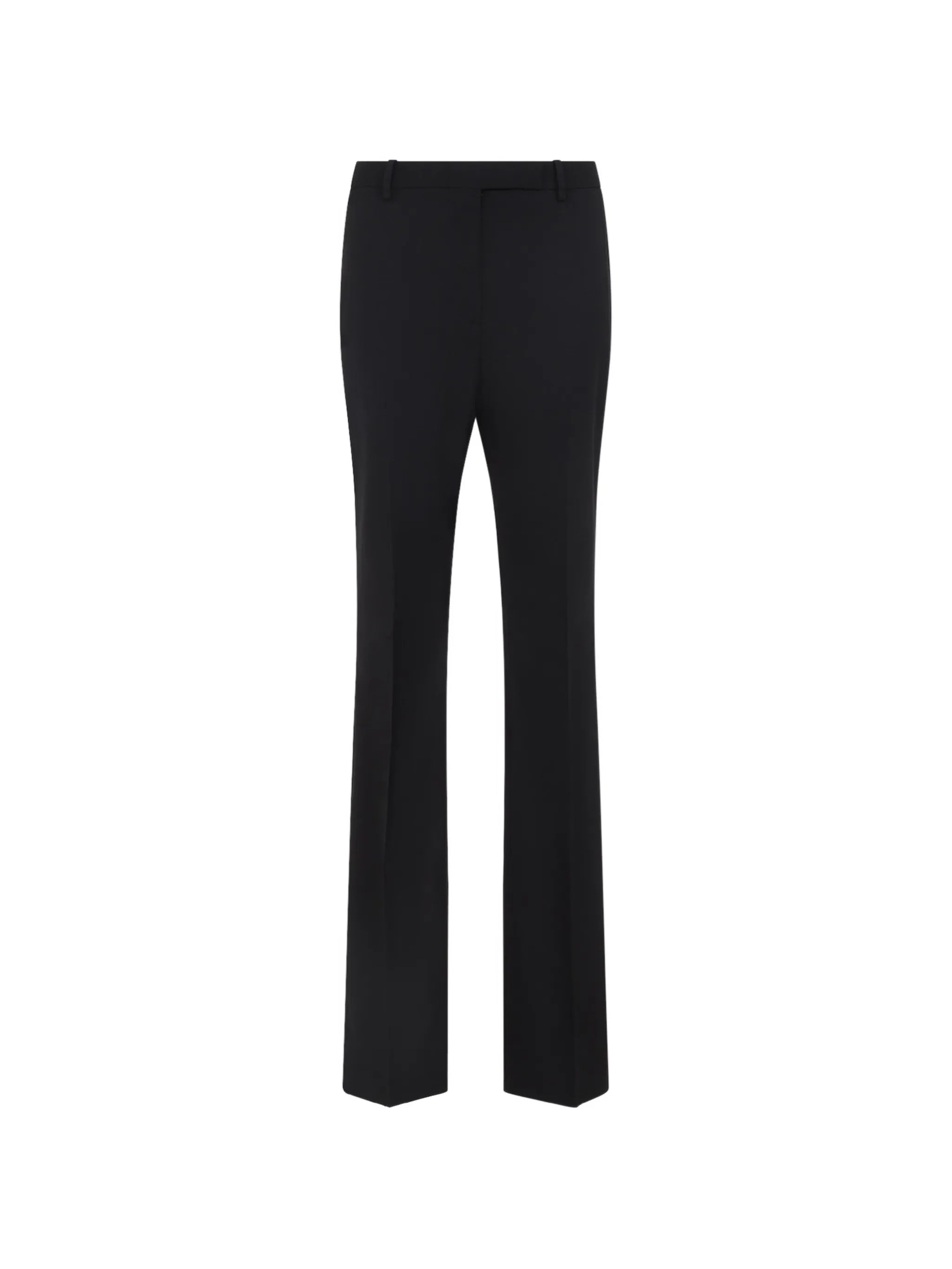 wool silk blend tailored straight trousers
