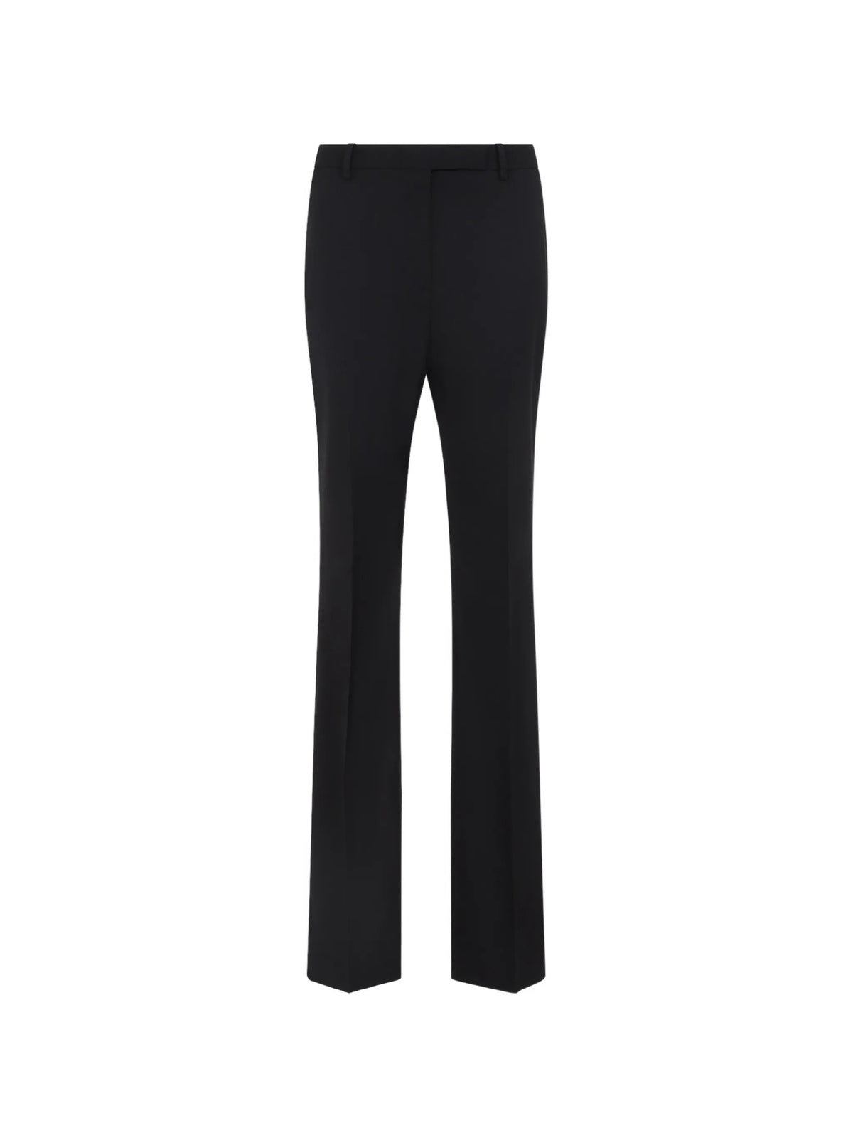wool silk blend tailored straight trousers