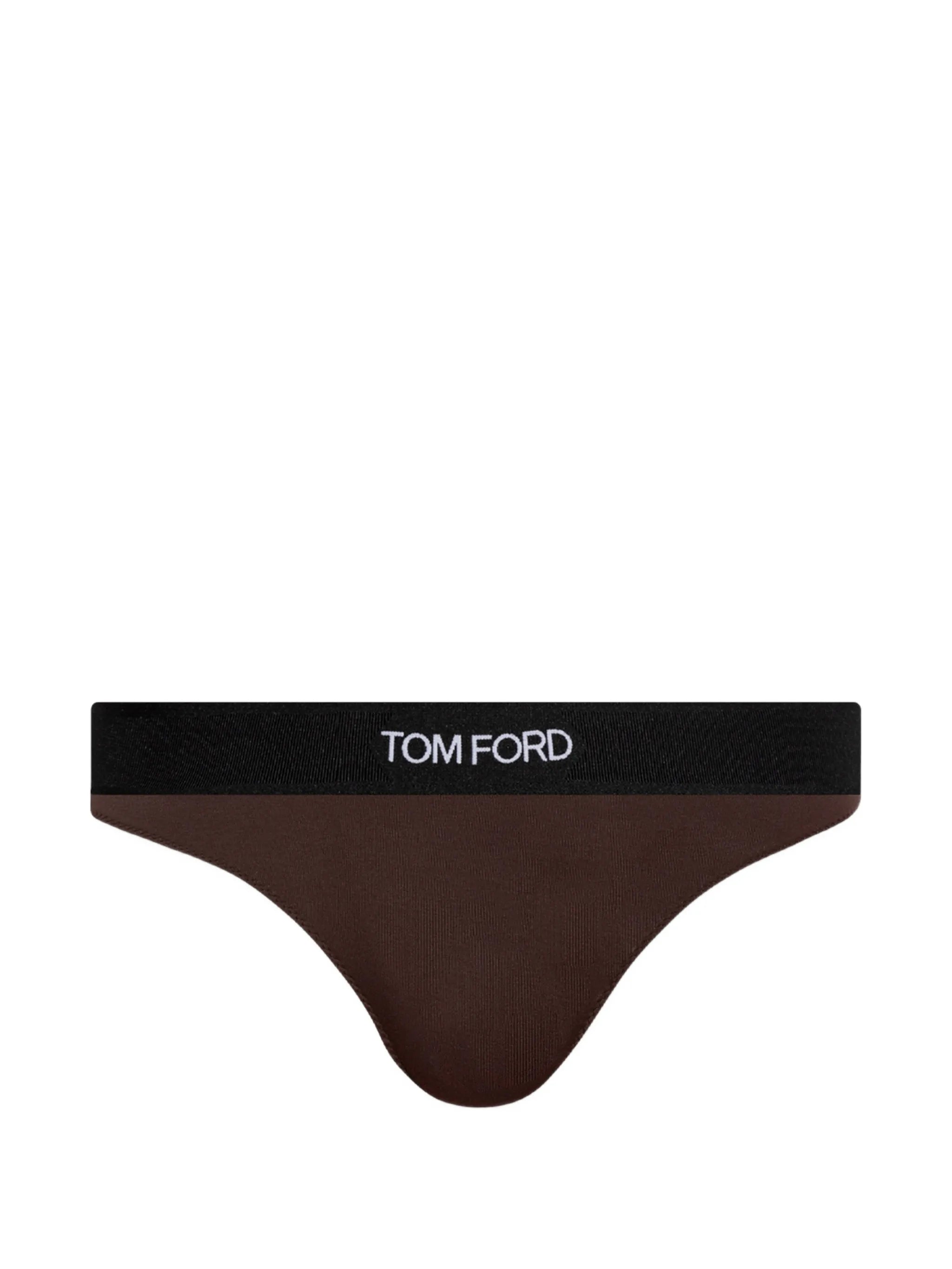 logo-waistband thong