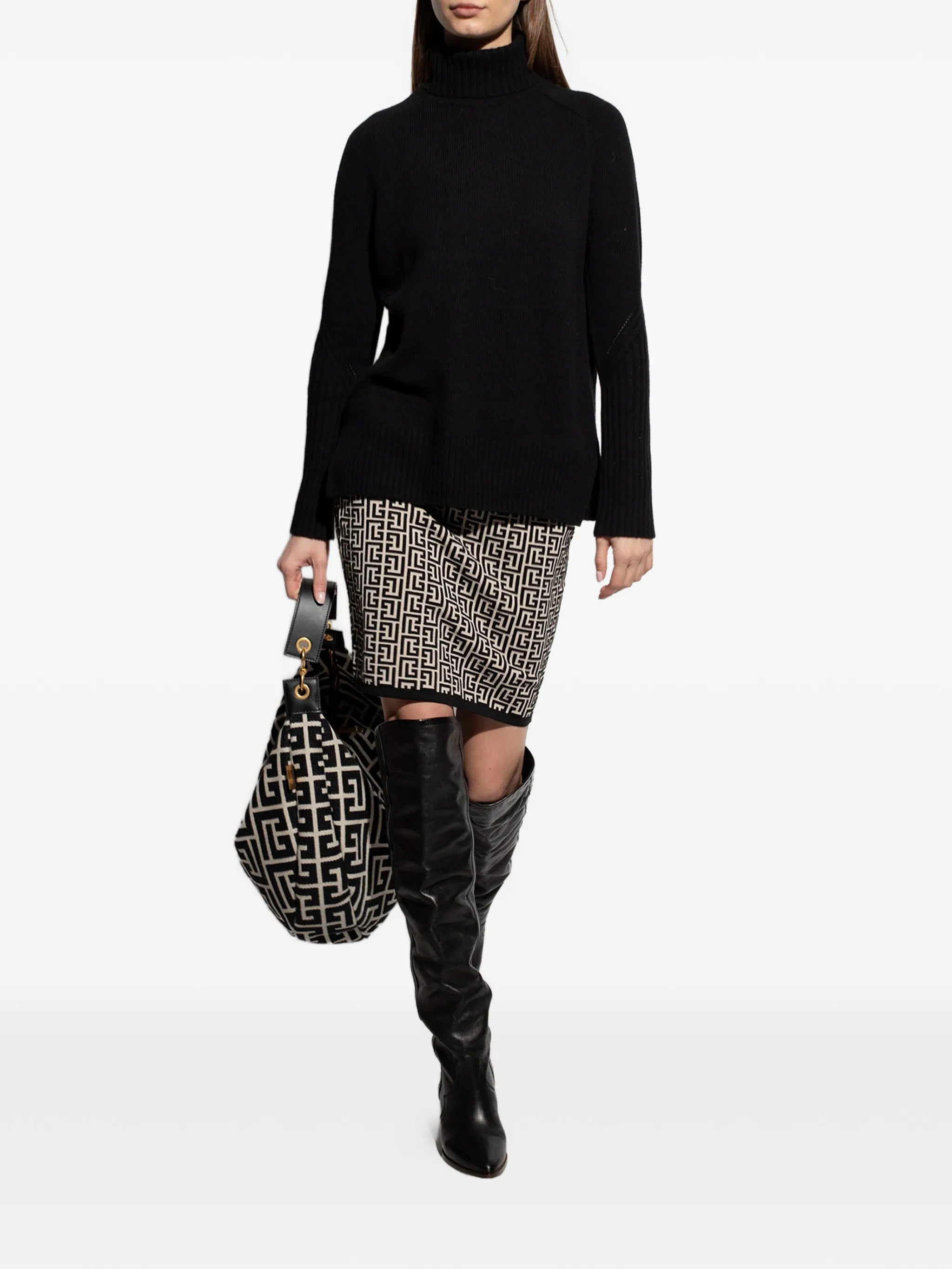 monogram-patterned Labirinto pencil skirt
