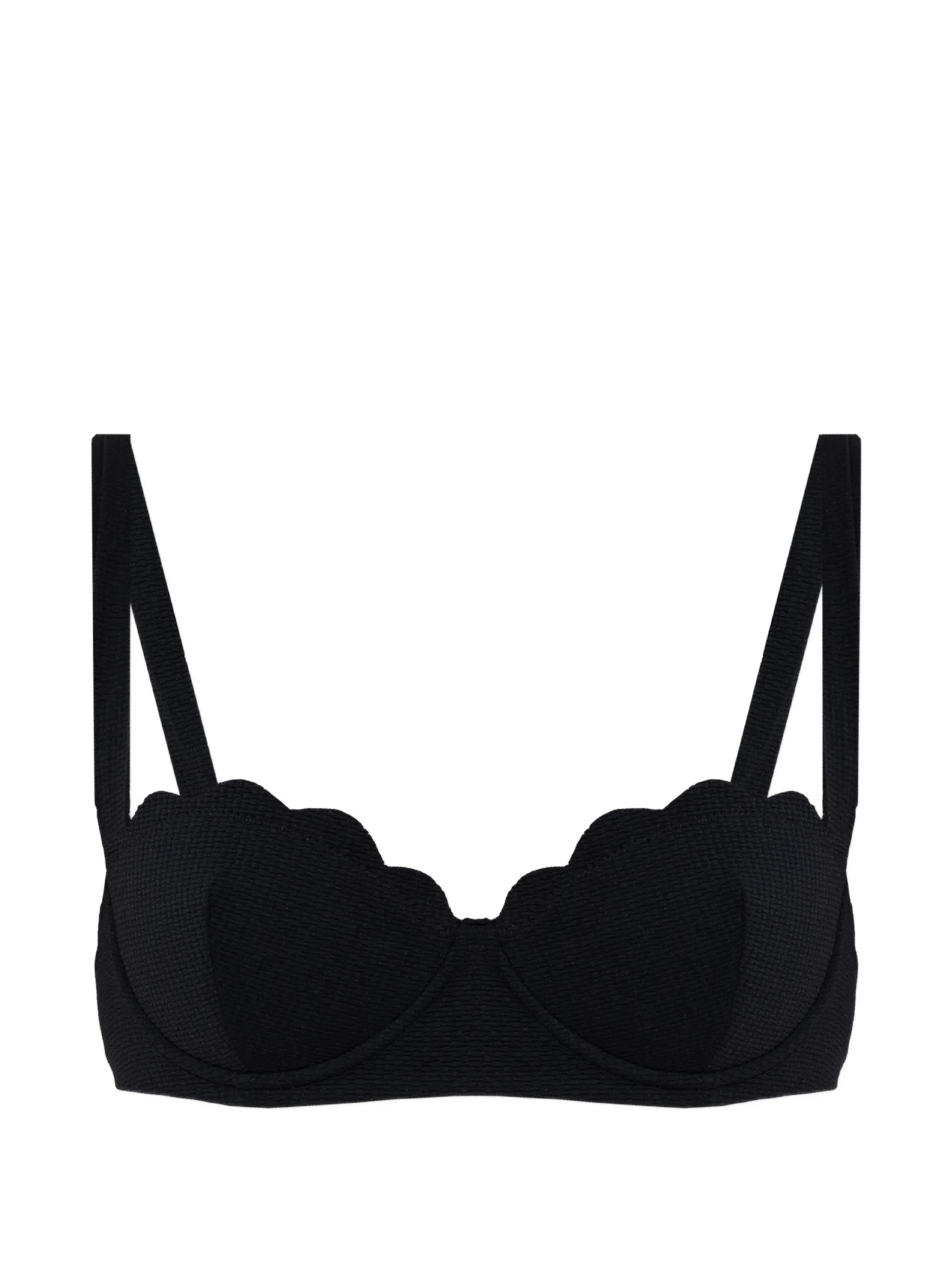 scalloped-edge underwired bikini top