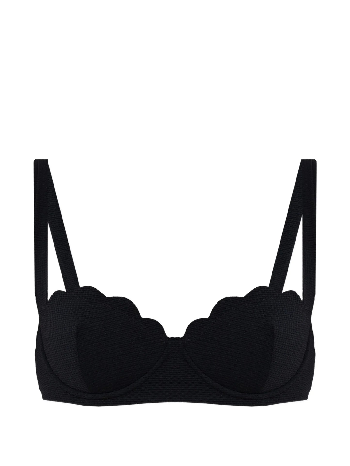 scalloped-edge underwired bikini top