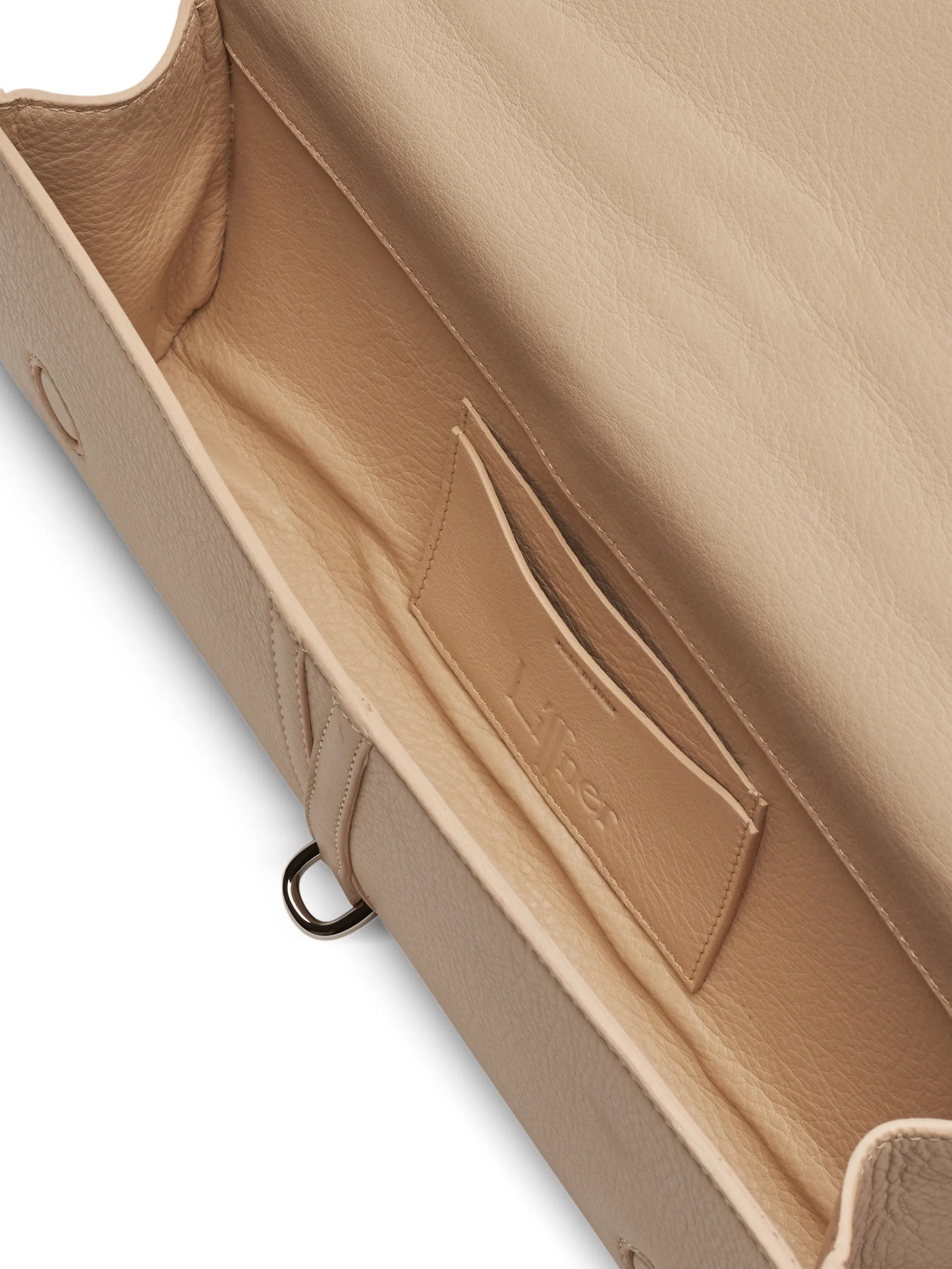 belted leather clutch bag