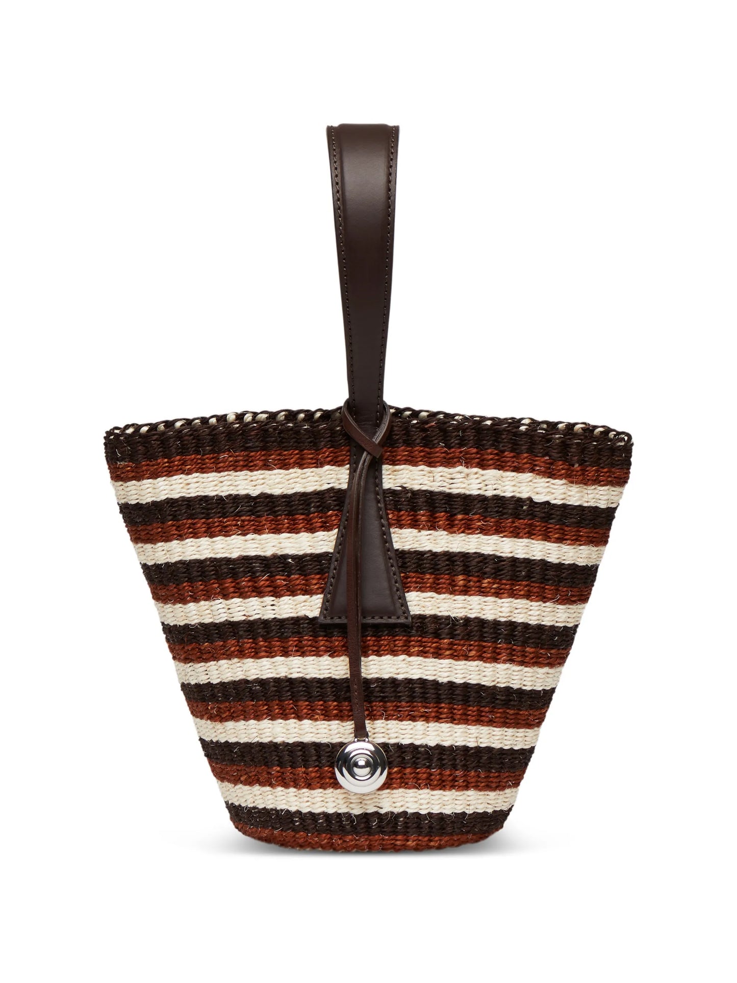 striped bucket bag
