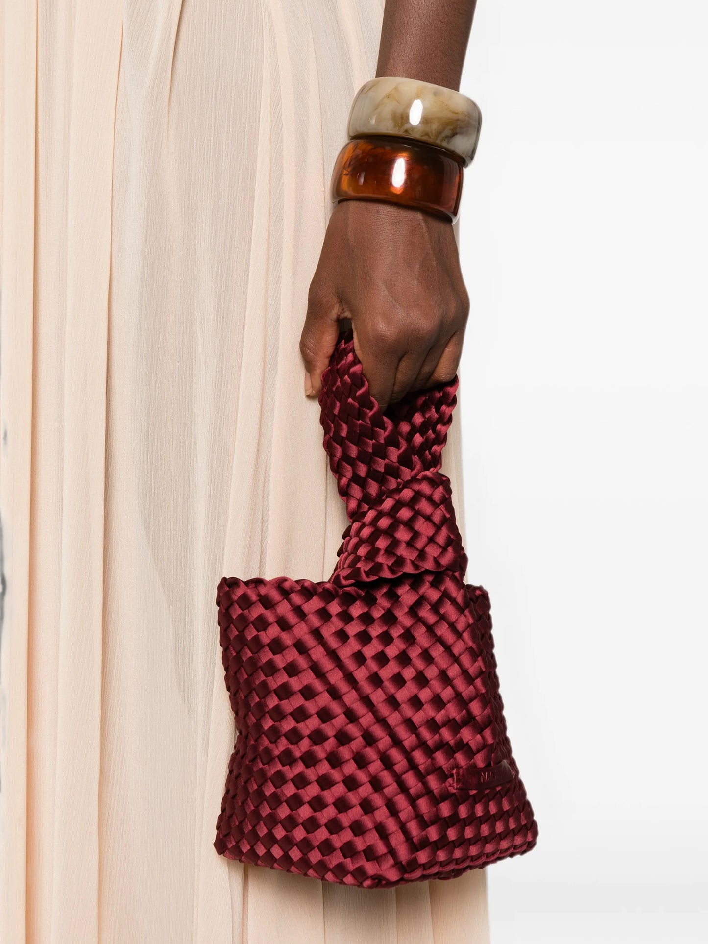 Kyoto woven satin clutch bag