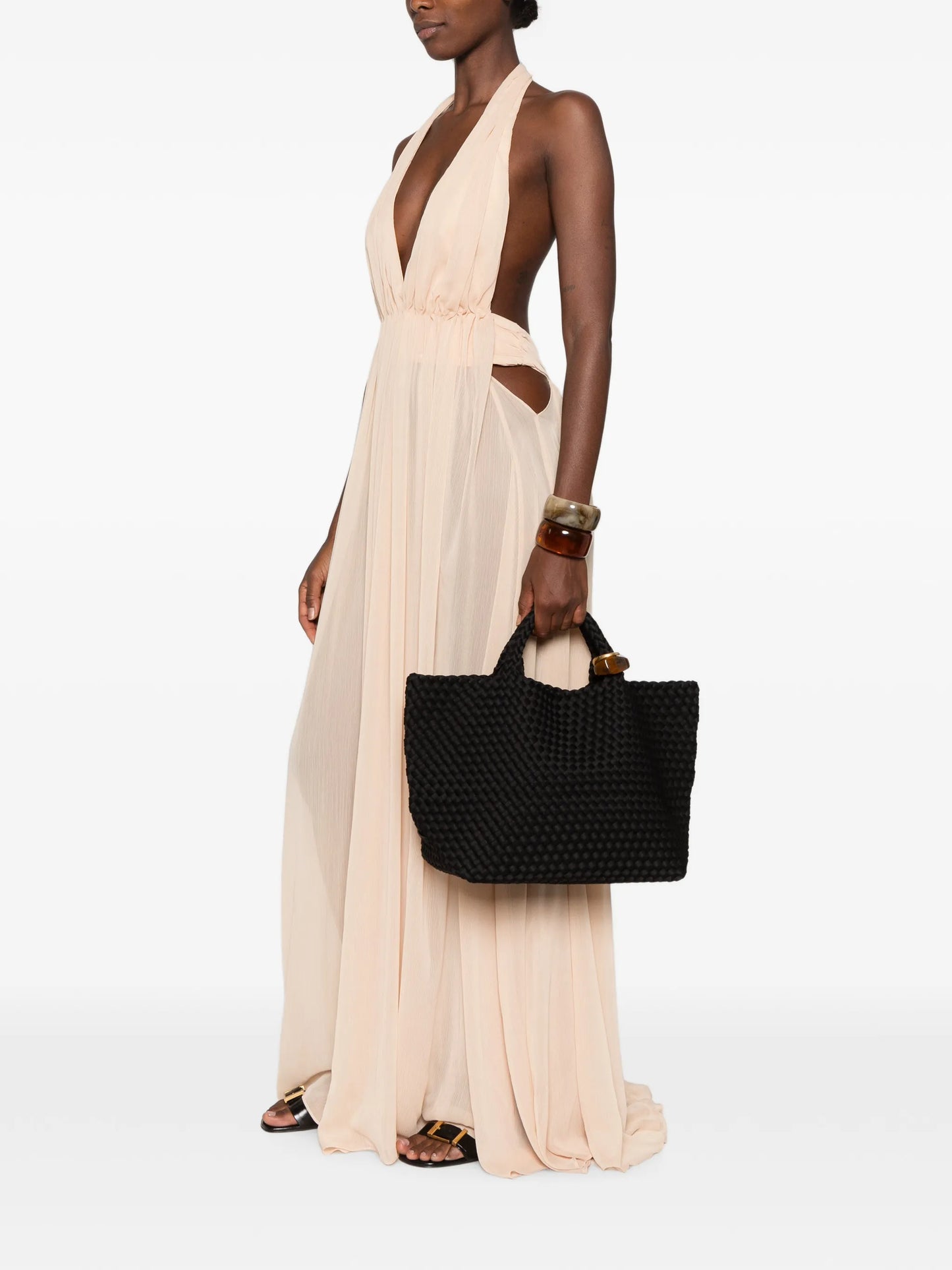 medium St Barths beaded tote bag