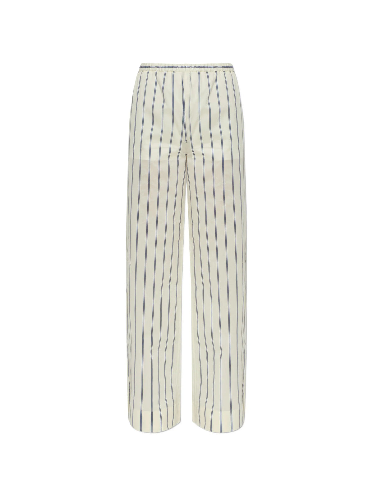 striped cotton & silk trousers