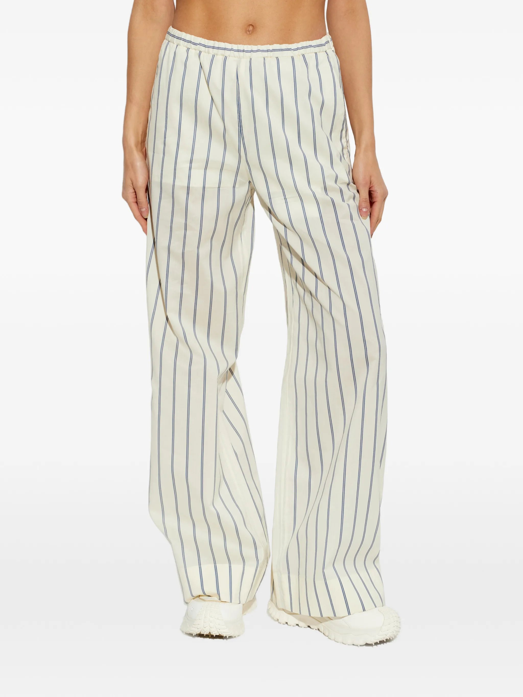 striped cotton & silk trousers