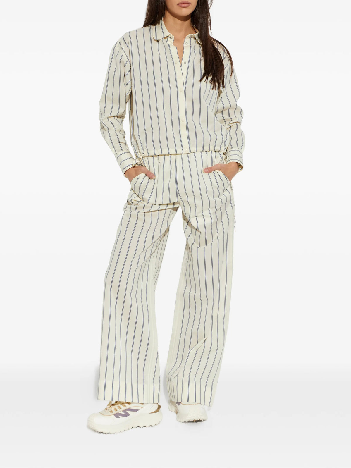 striped cotton & silk trousers