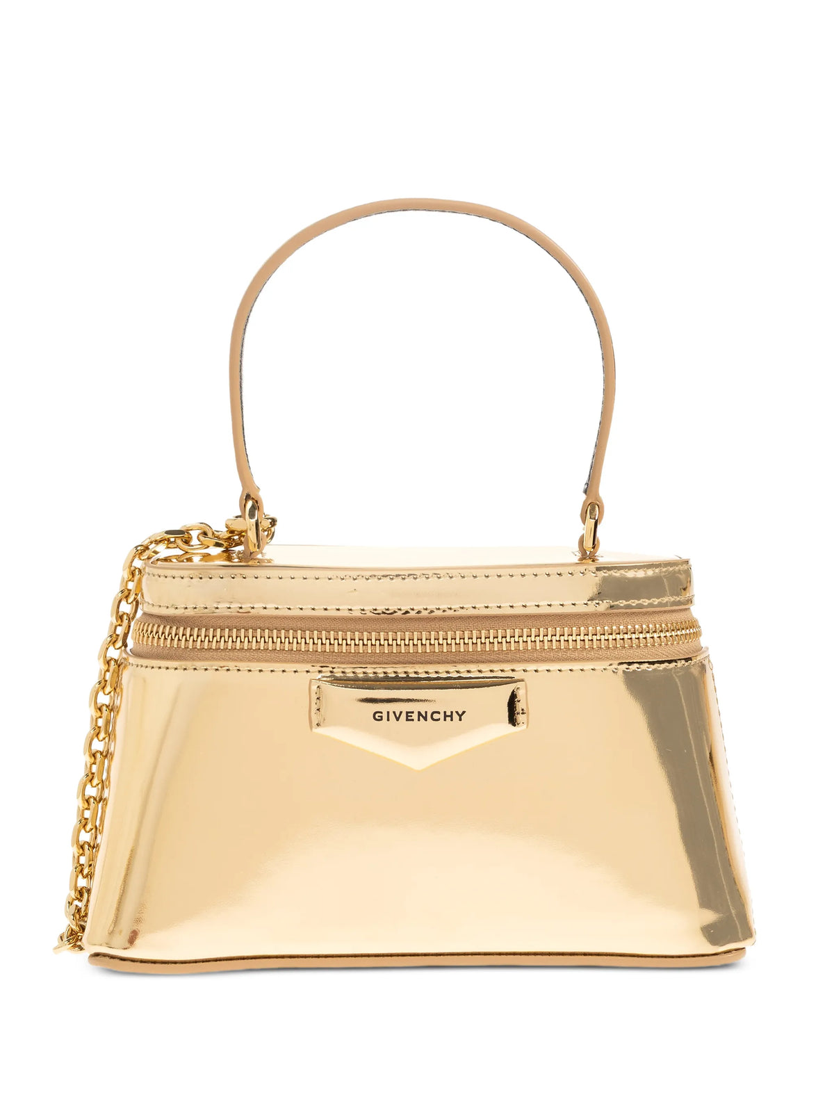 Antigona vanity bag in mirror effect leather with chain