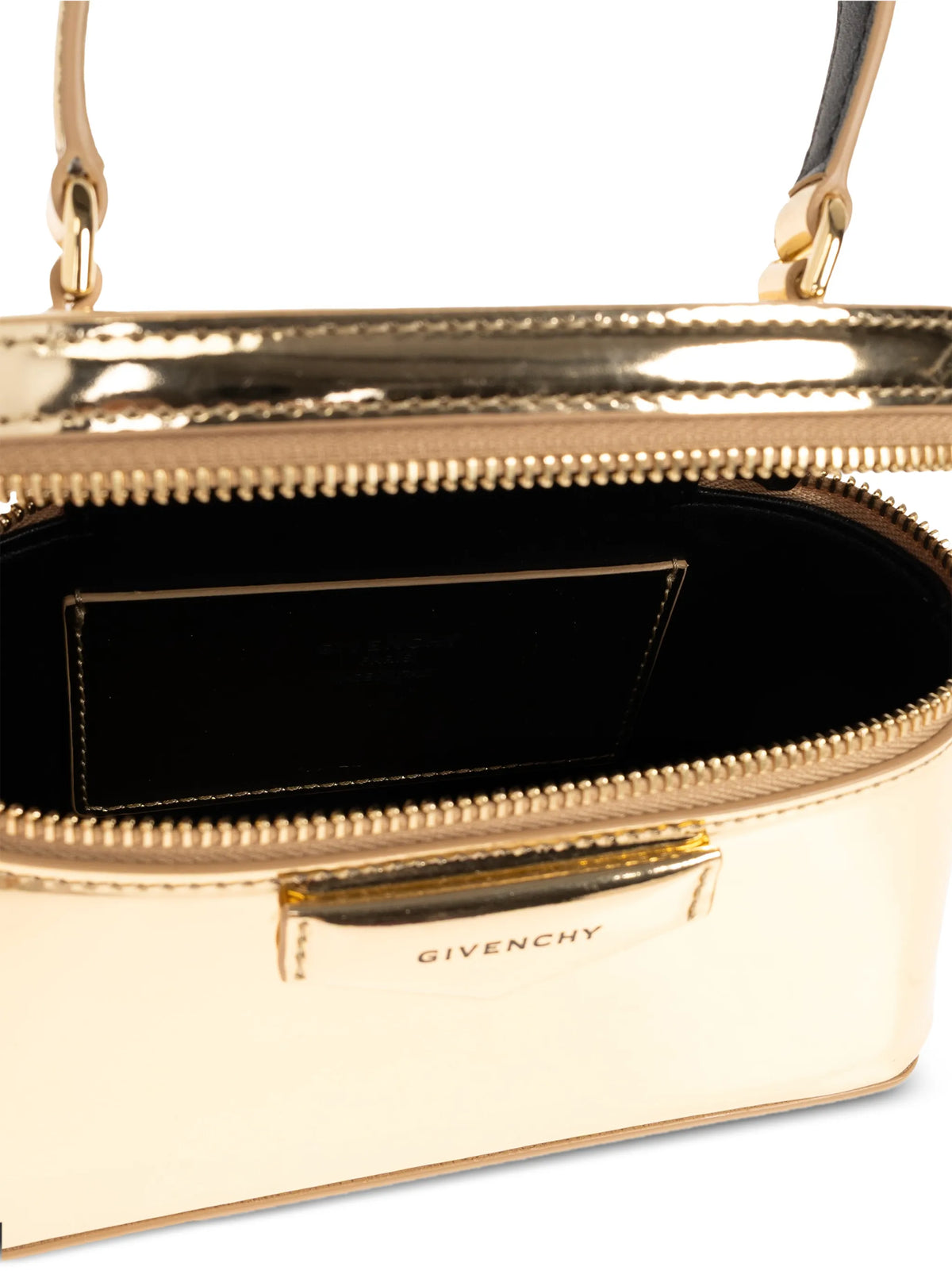 Antigona vanity bag in mirror effect leather with chain