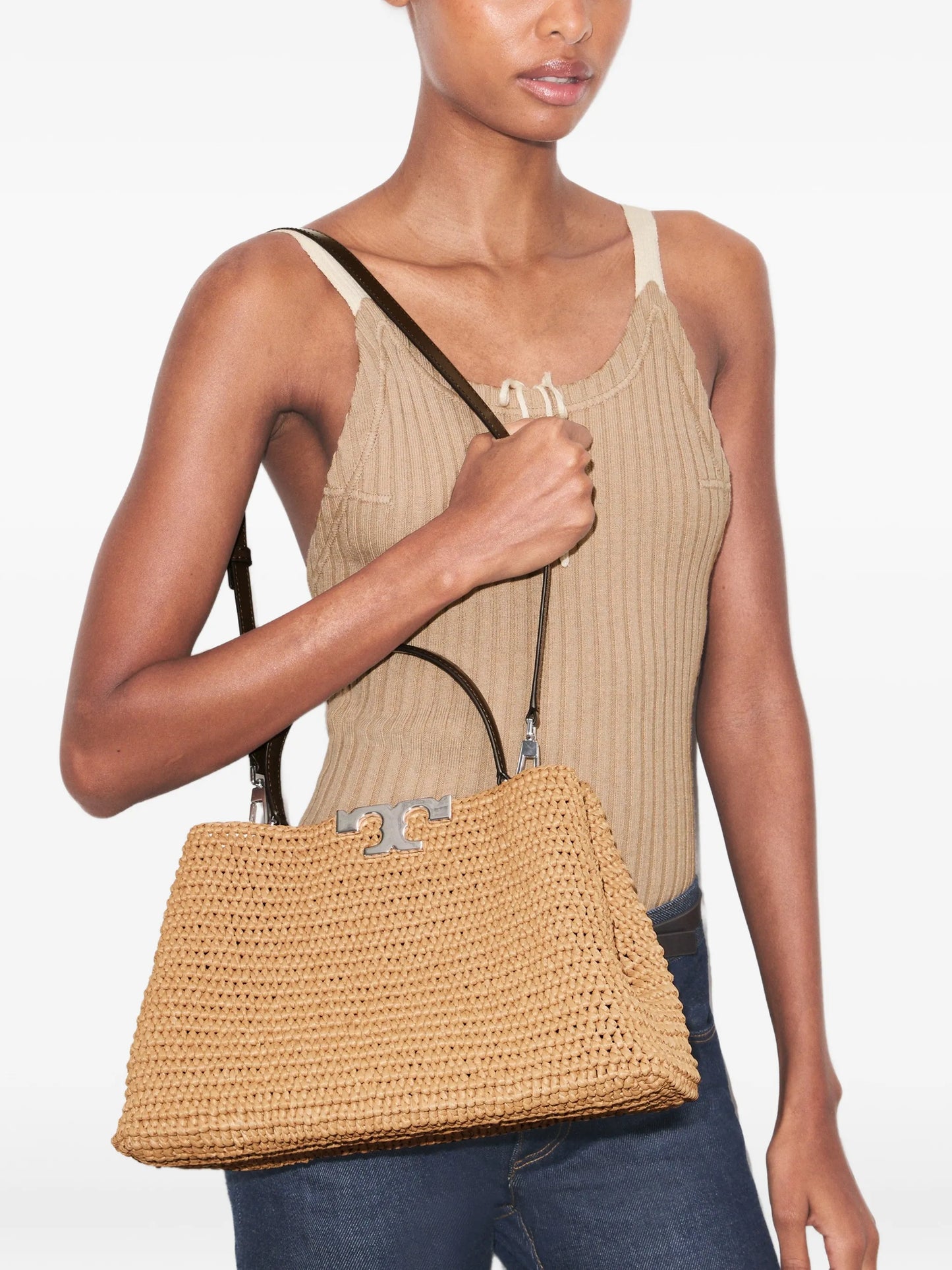 Eleanor raffia satchel