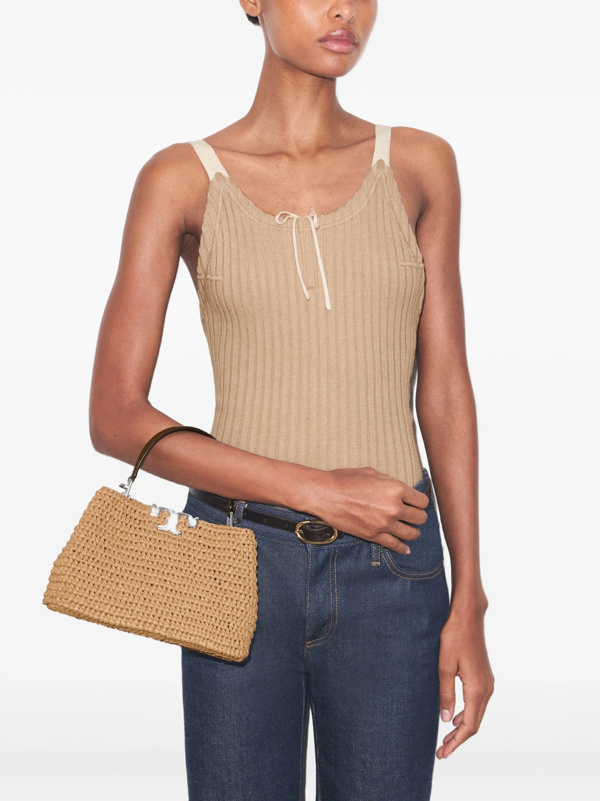 mini Eleanor raffia satchel