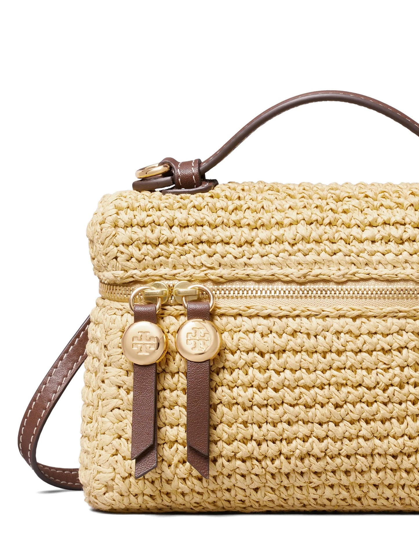 slim Romy woven top handle bag