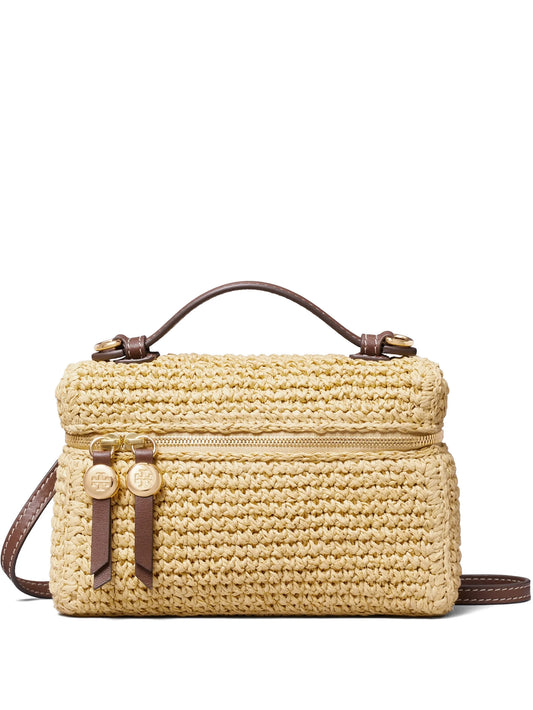 slim Romy woven top handle bag