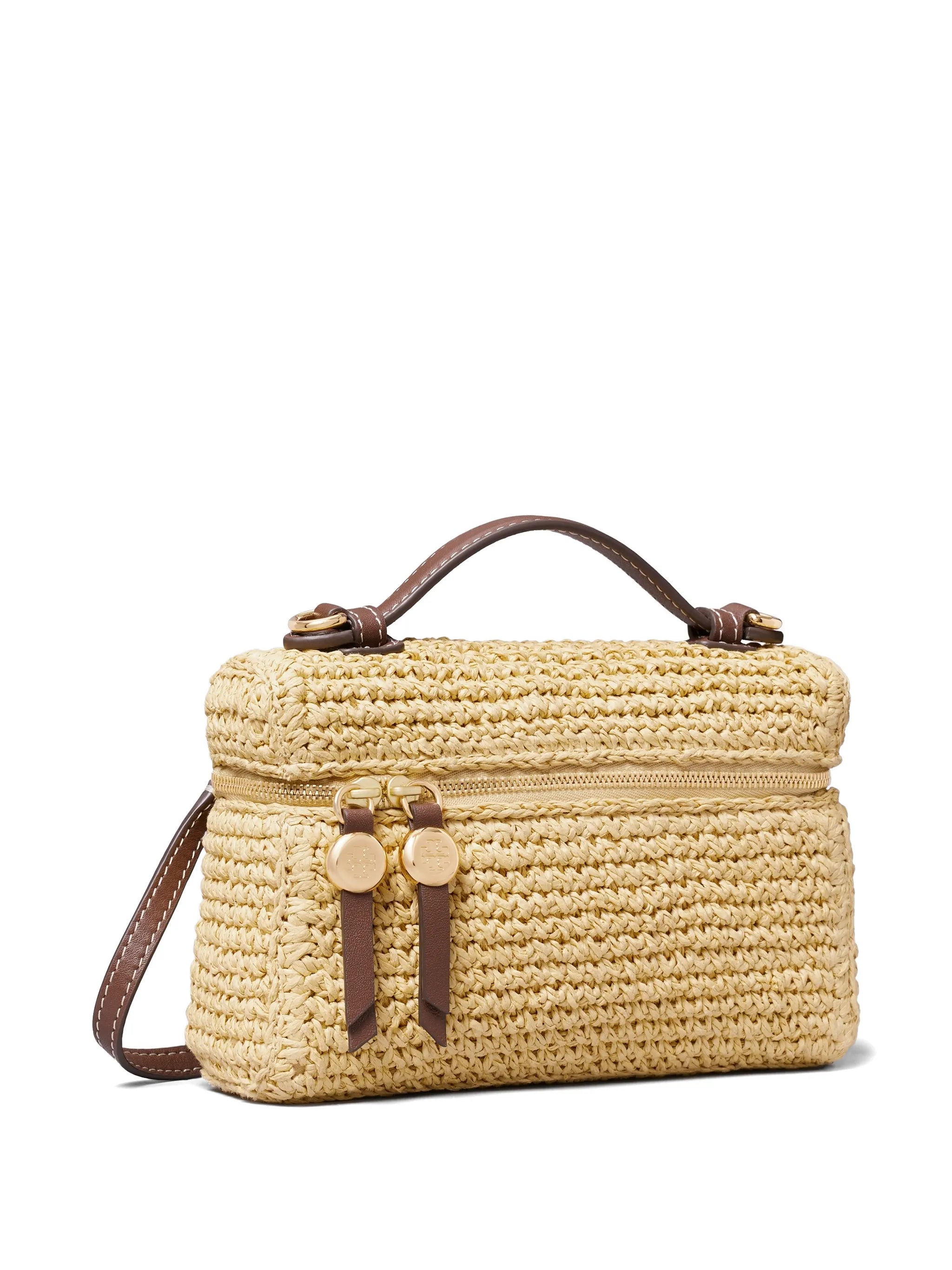 slim Romy woven top handle bag