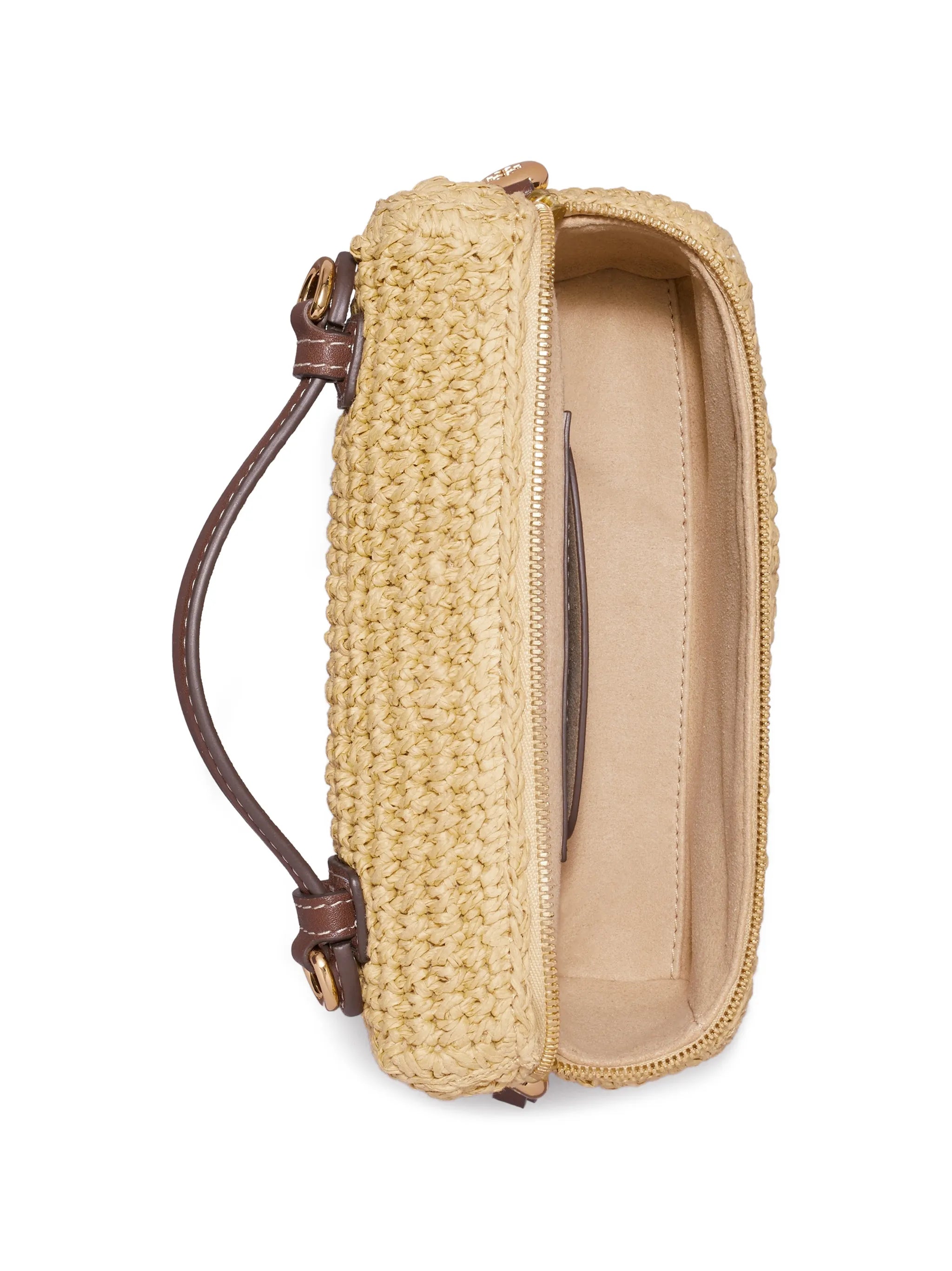 slim Romy woven top handle bag