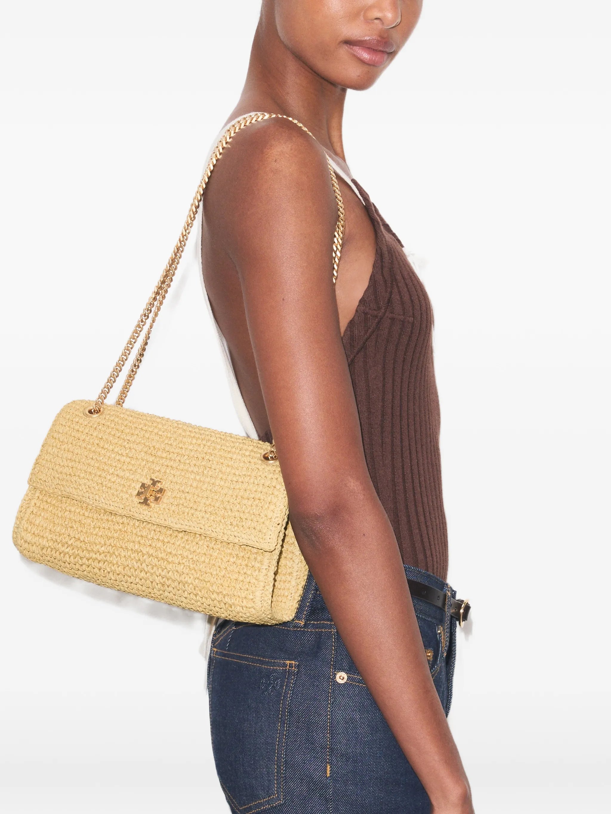 mini Kira turnlock woven shoulder bag