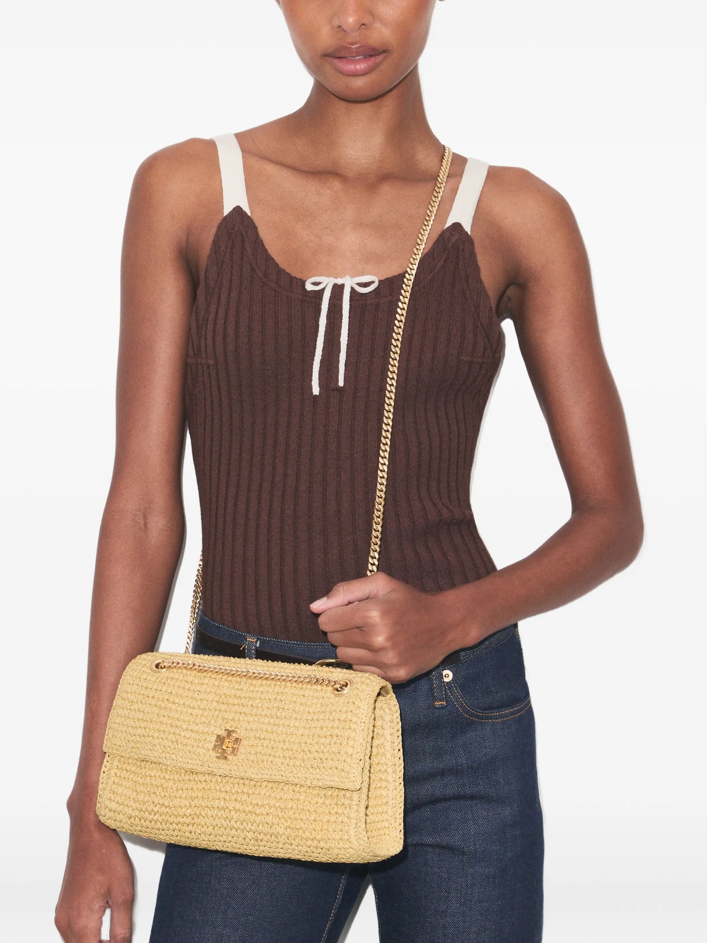 mini Kira turnlock woven shoulder bag