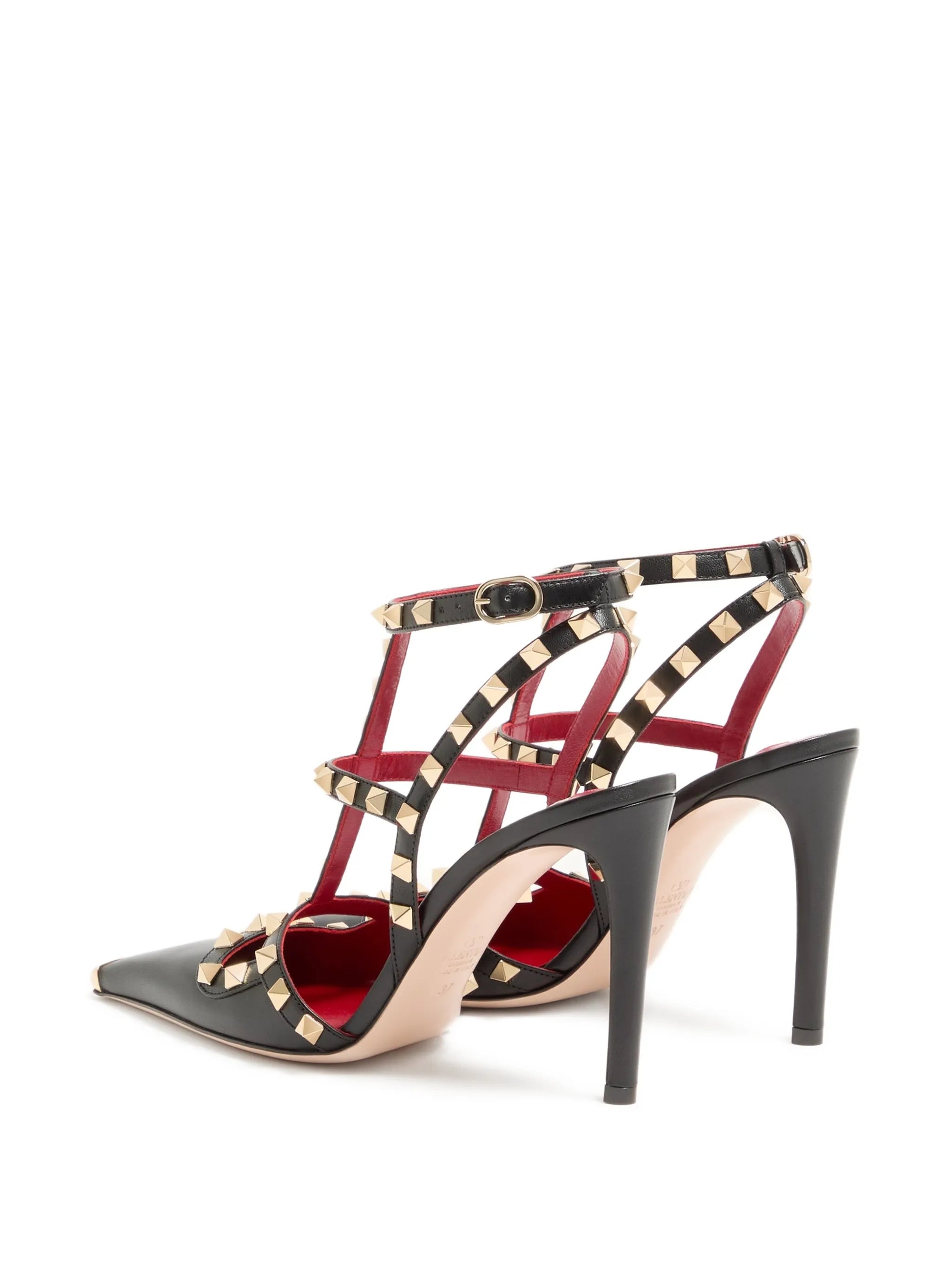 Rockstud kidskin pumps 100mm