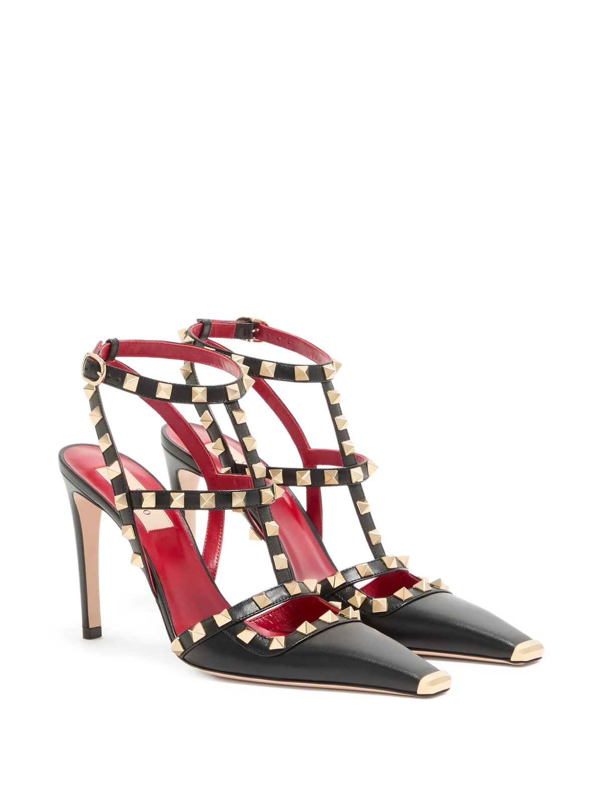Rockstud kidskin pumps 100mm