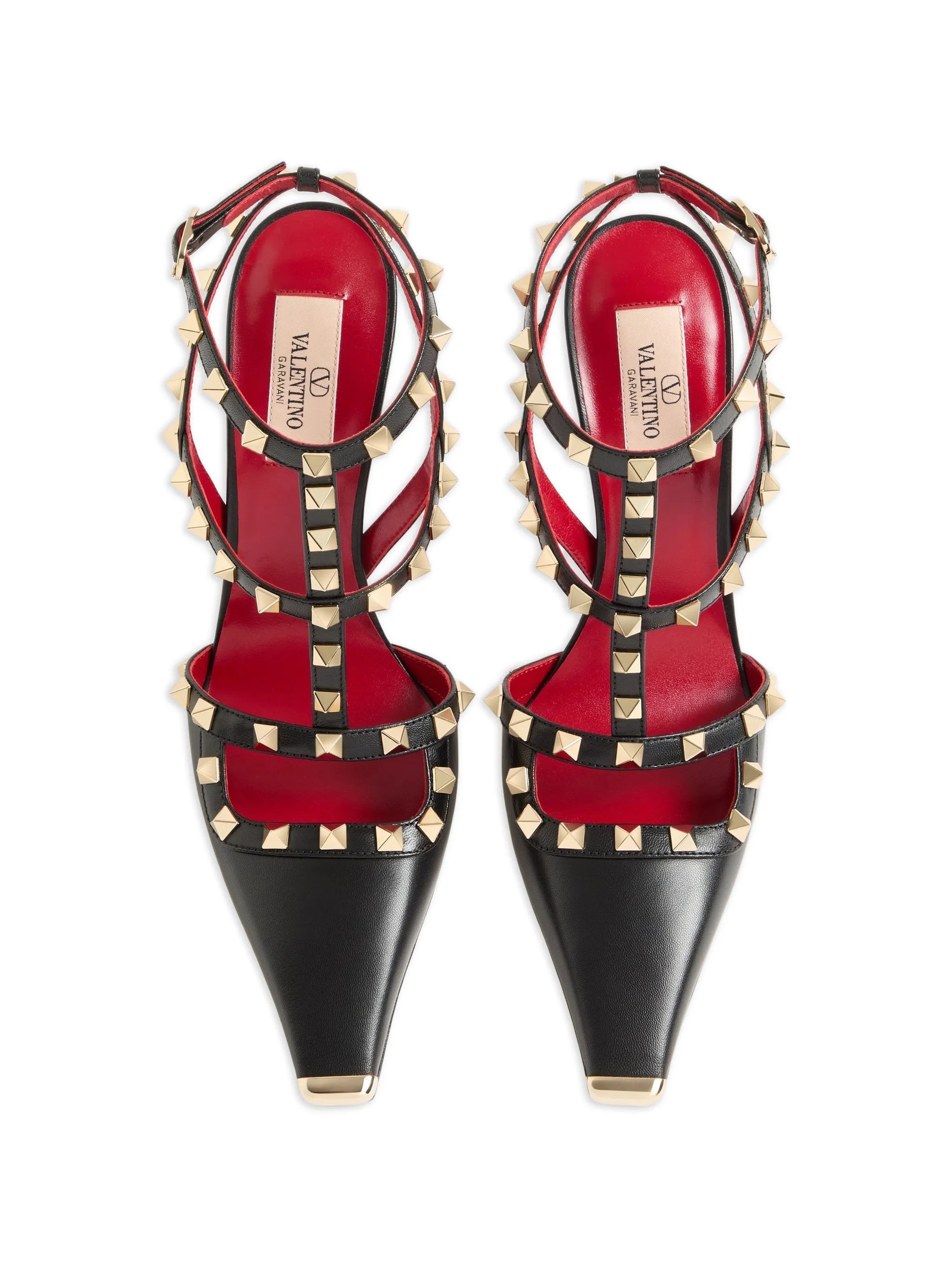 Rockstud kidskin pumps 100mm