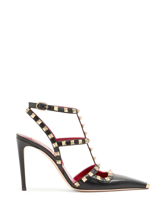 Rockstud kidskin pumps 100mm