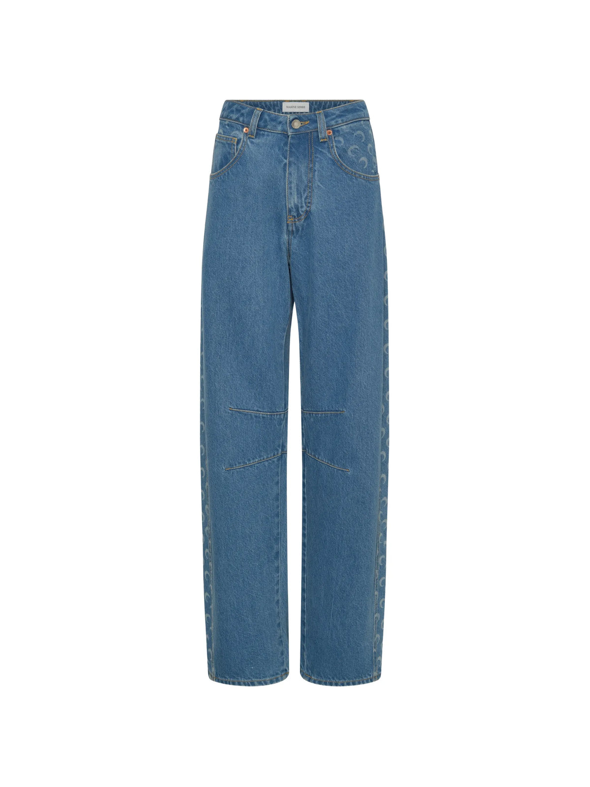 Moon laser denim curved jeans