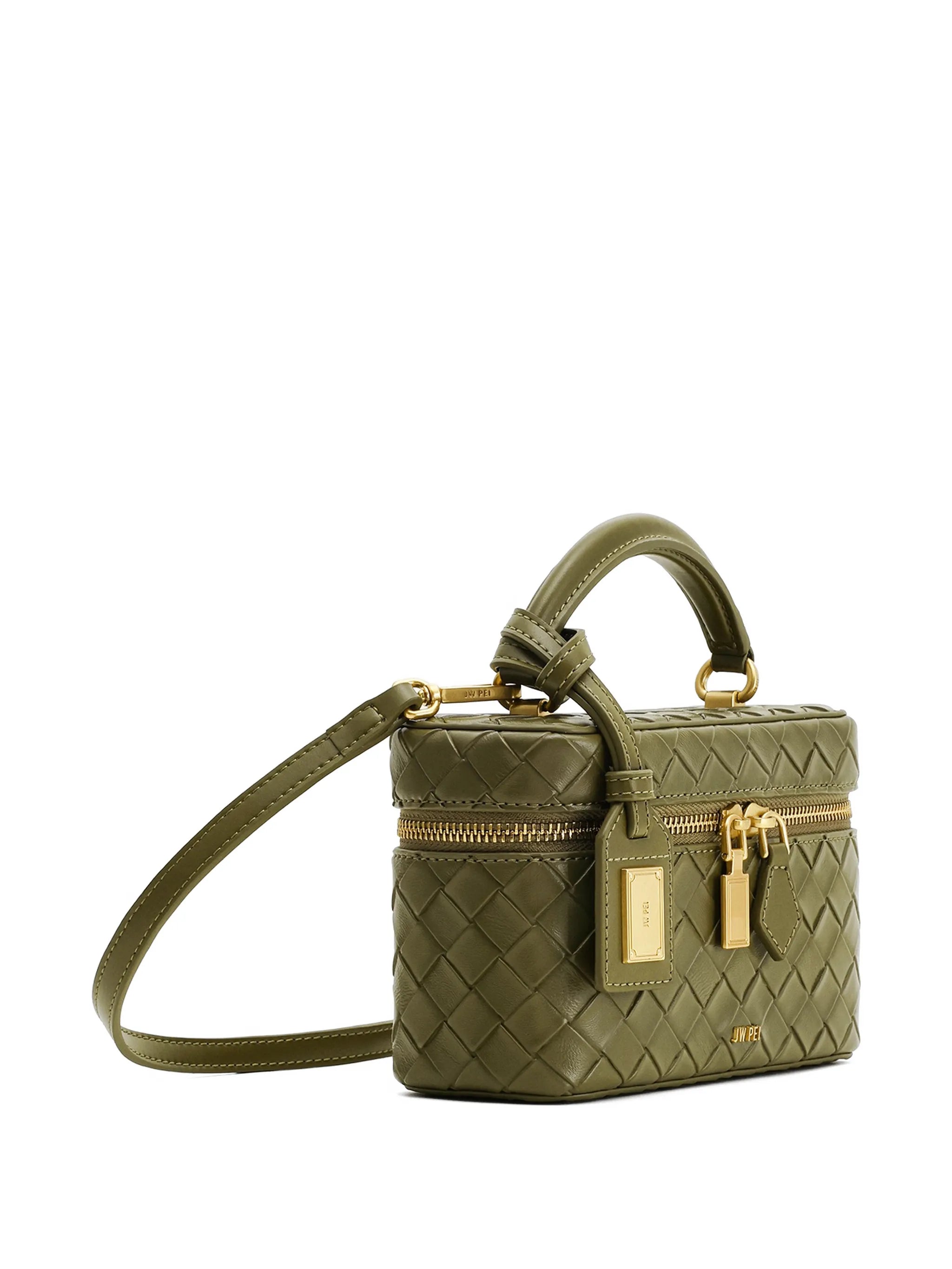 Cleo woven texture box shape top handle bag