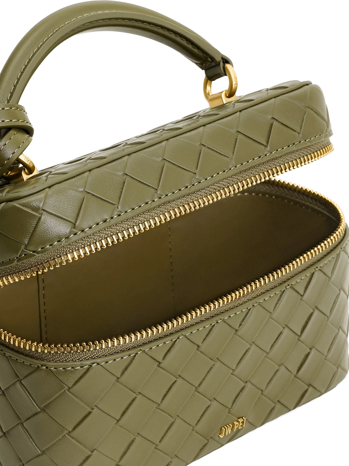 Cleo woven texture box shape top handle bag