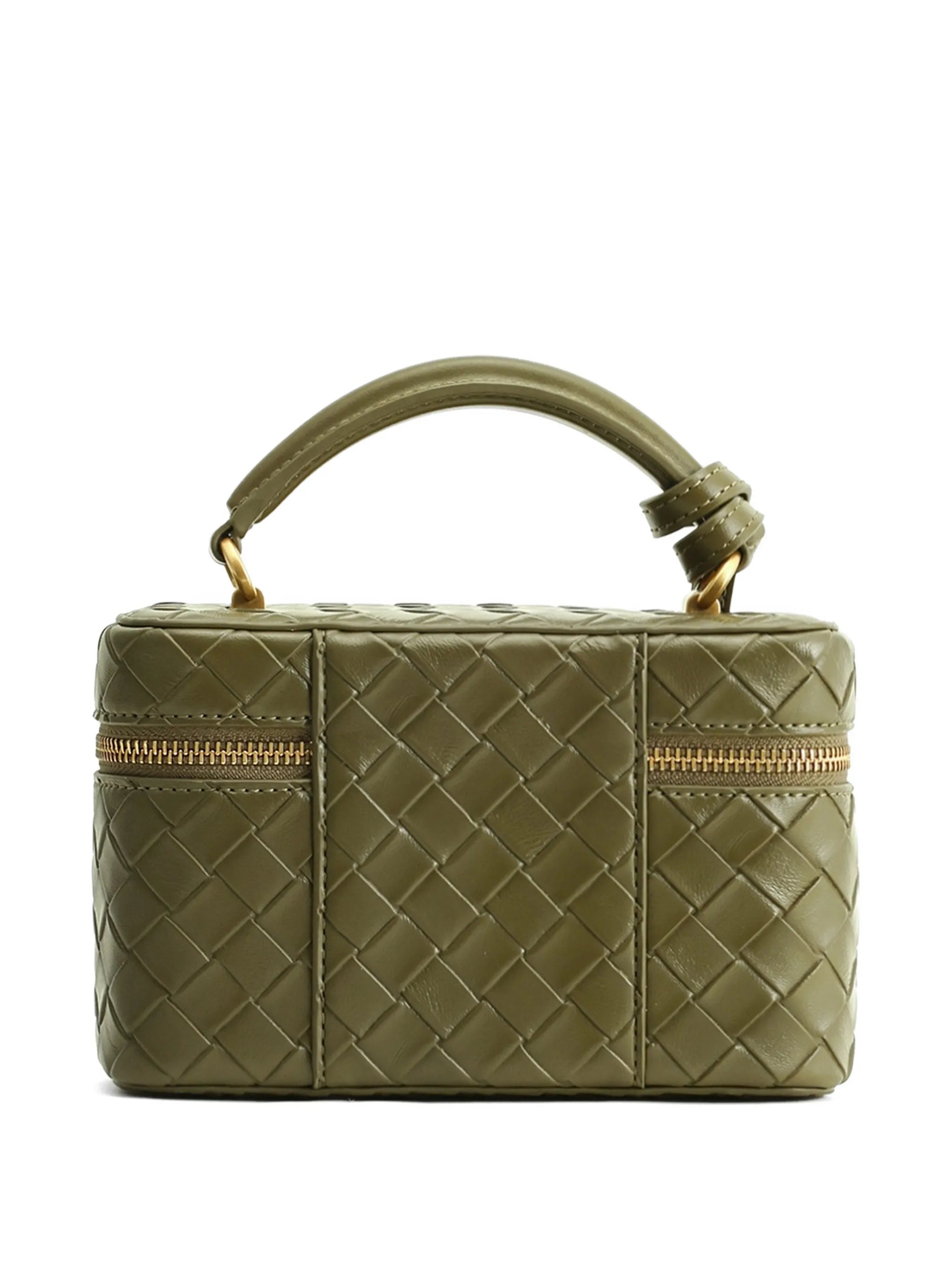 Cleo woven texture box shape top handle bag